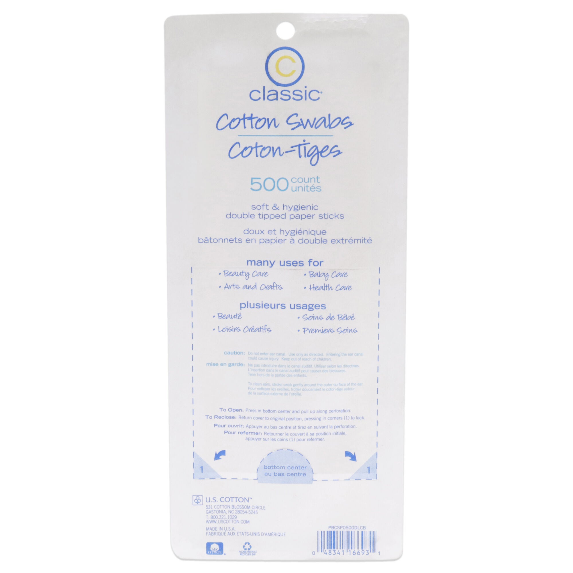 Cotton Swabs by Classic for Unisex - 500 Pc Swabs, See Description, alternate image number 1