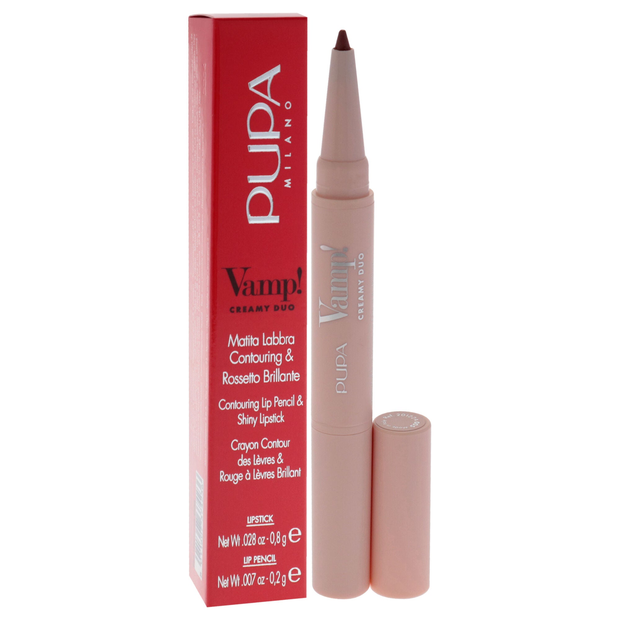 Vamp! Creamy Duo Contouring Lip Pencil and Shiny Lipstick - 005 Deep Nude by Pupa Milano for Women - 0.035 oz Makeup, , alternate image number 6