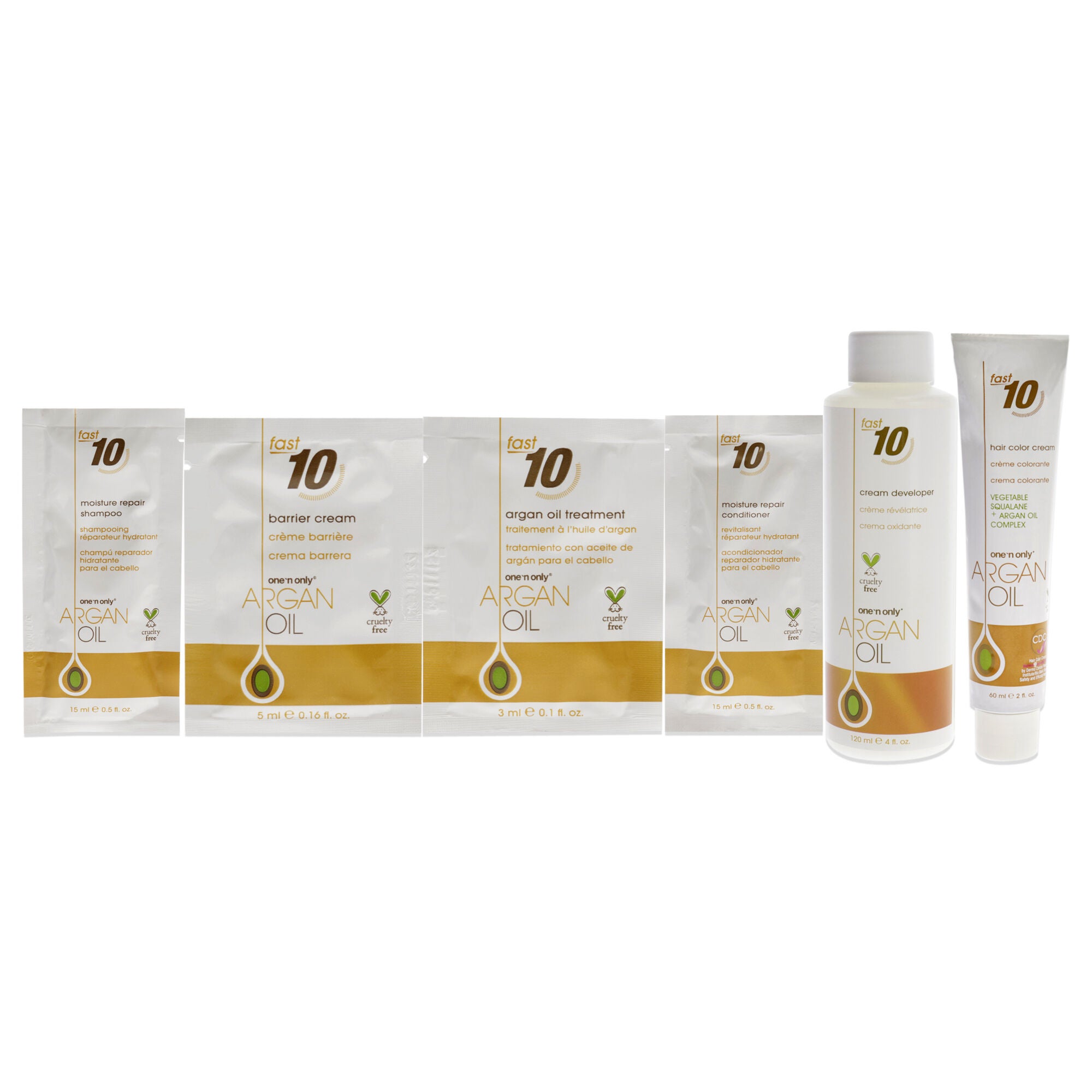 Argan Oil Fast 10 Permanent Hair Color Kit - 6CA Caramel Dark Blonde by One n Only for Unisex - 1 Pc Hair Color, See Description, alternate image number 3