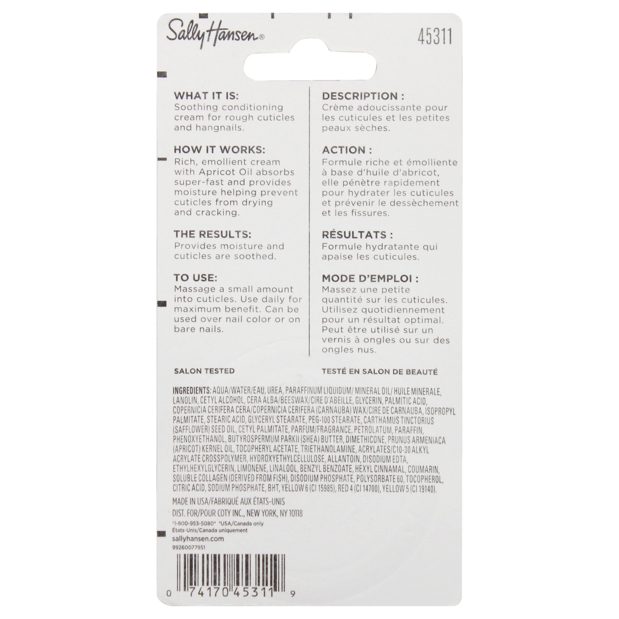 Cuticle Massage Cream - 45311 by Sally Hansen for Unisex - 0.4 oz Cream, See Description, alternate image number 1