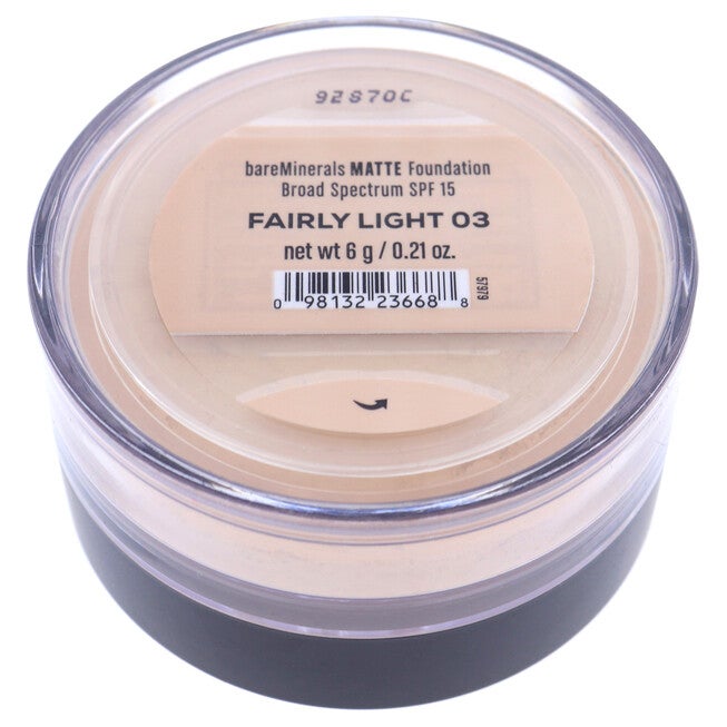 Matte Foundation SPF 15 - 03 Fairly Light by bareMinerals for Women - 0.21 oz Foundation, , alternate image number null