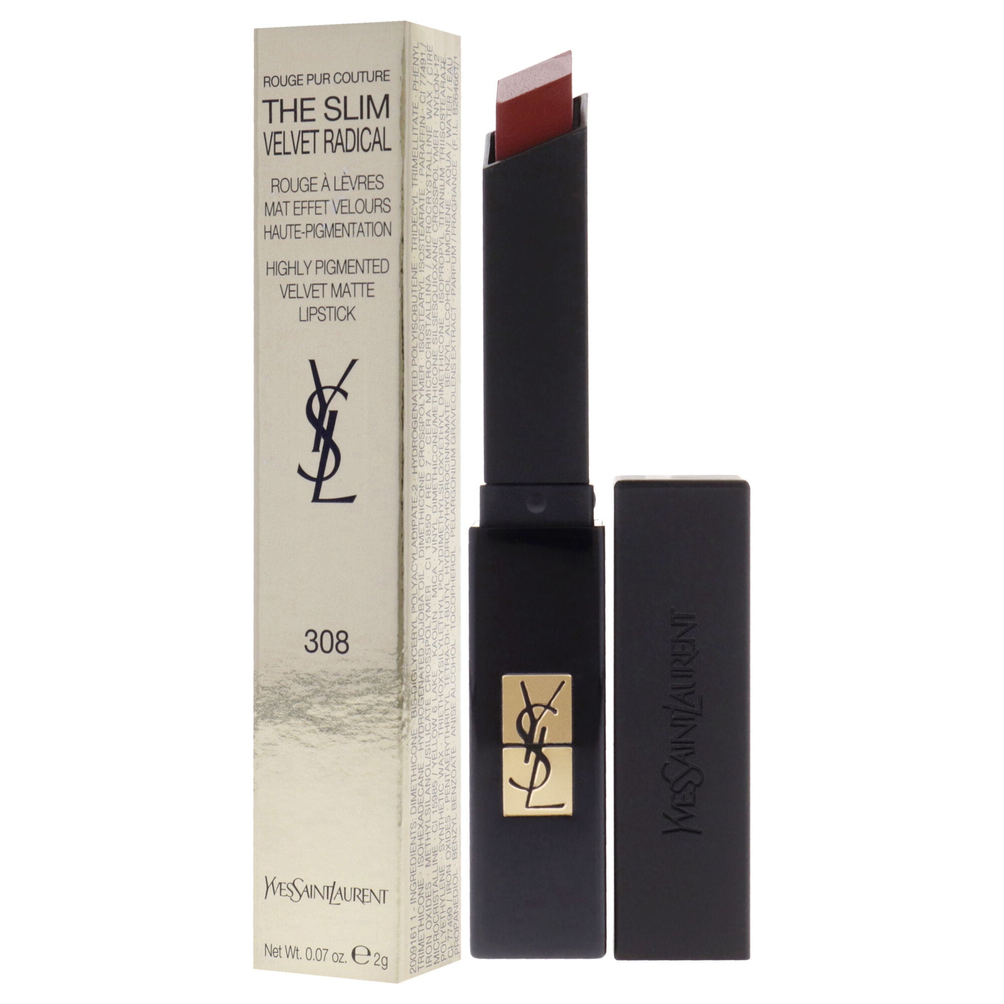 The Slim Velvet Radical Matte Lipstick - 308 Radical Chili by Yves Saint Laurent for Women - 0.07 oz Lipstick, See Description, alternate image number 2