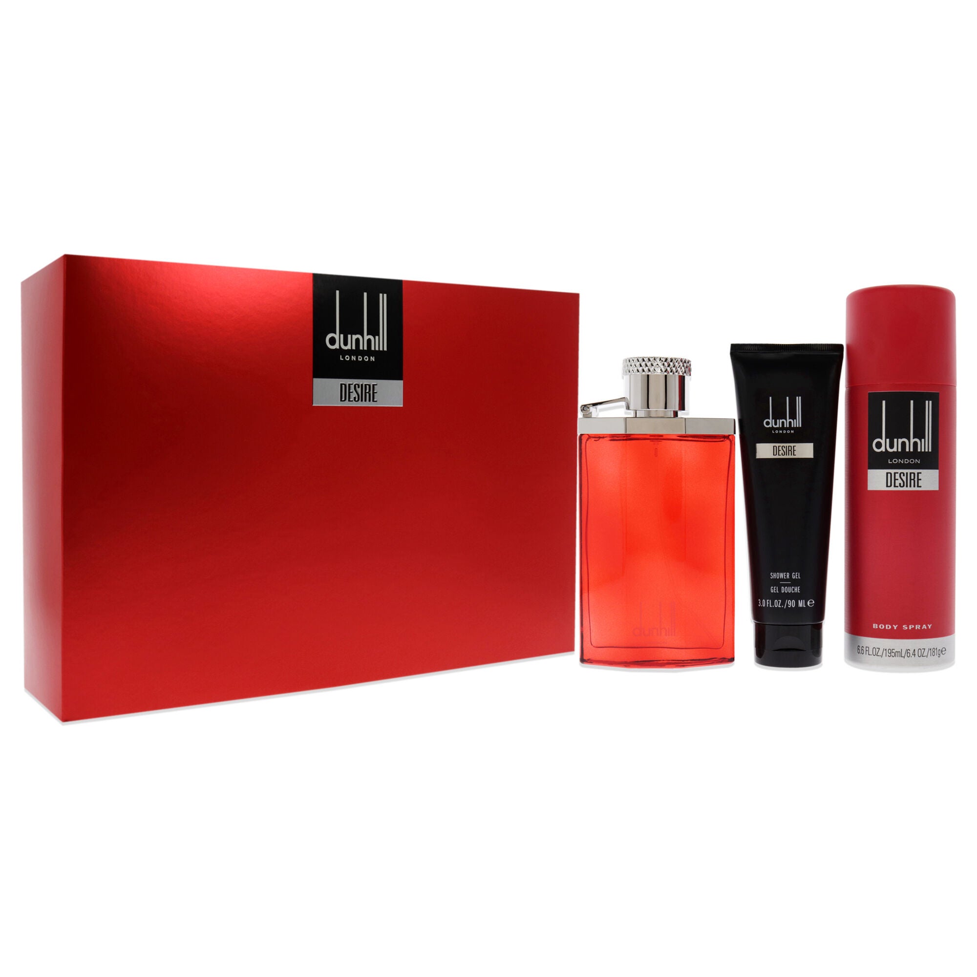Desire Red London by Alfred Dunhill for Men - 3 Pc Gift Set 3.4oz EDT Spray, 3oz Shower Gel, 6.6oz Body Spray, See Description, alternate image number 2