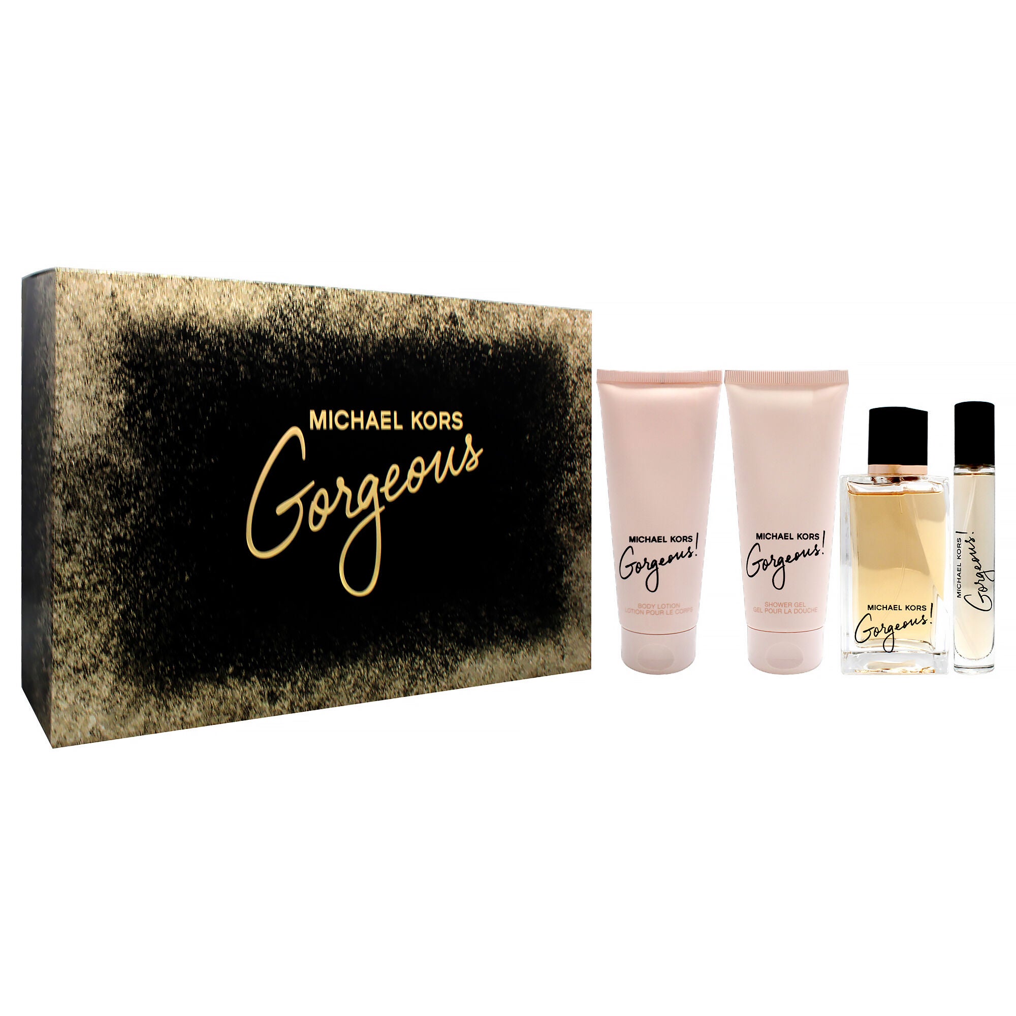Gorgeous by Michael Kors for Women - 4 Pc Gift Set 3.4oz EDP Spray, 0.3oz EDP Spray, 3.4oz Body Lotion, 3.4oz Shower Gel, Clear, alternate image number 2