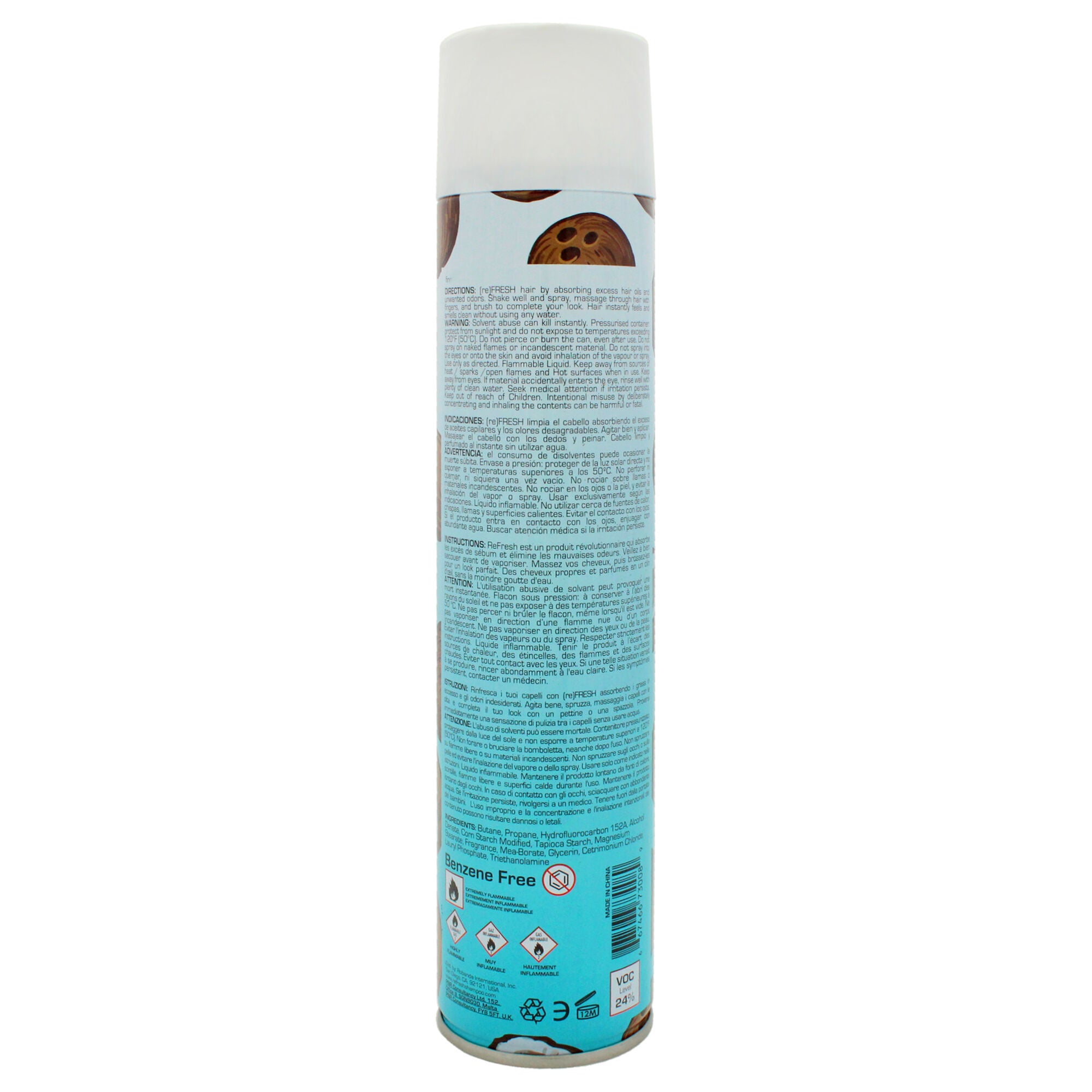 Dry Shampoo - Tropical Coconut by (re)FRESH for Women - 11.55 oz Dry Shampoo, See Description, alternate image number 2