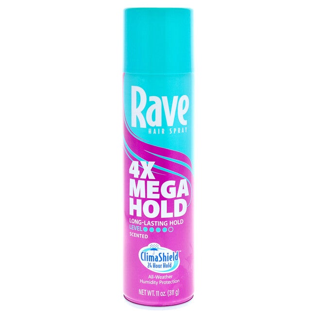 4X Mega Scented Aerosol Hairspray by Rave for Unisex - 11 oz Hair Spray, See Description, hi-res image number 0