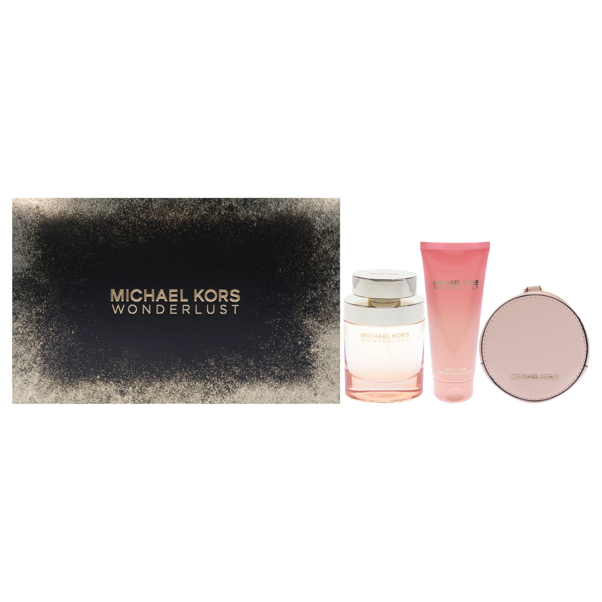 Wonderlust by Michael Kors for Women - 3 Pc Gift Set 3.4oz EDP Spray, 3.4oz Body Lotion, Round Purse, See Description, hi-res image number 0