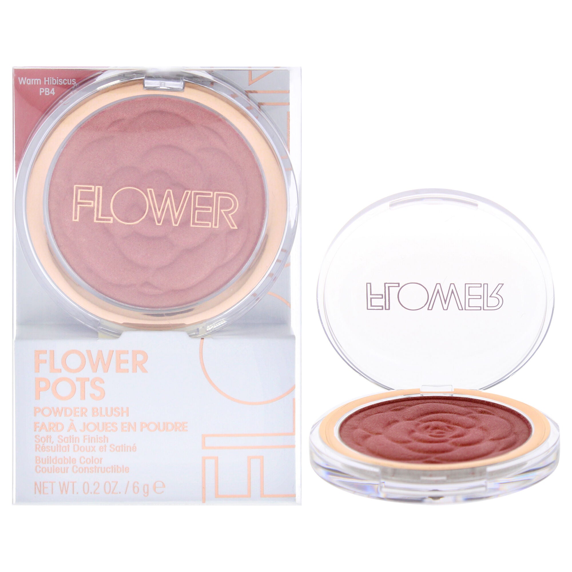 Flower Pots Powder Blush - PB4 Warm Hibiscus by Flower Beauty for Women - 0.2 oz Blush, See Description, hi-res image number 0