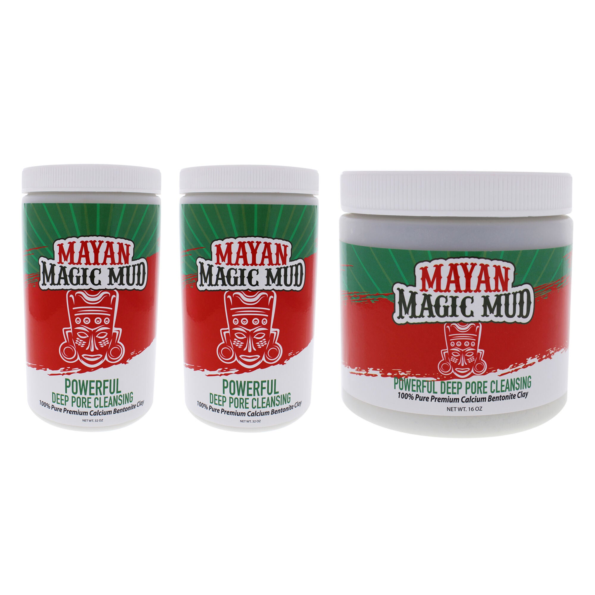 Powerful Deep Pore Cleansing Clay Kit by Mayan Magic Mud for Unisex - 3 Pc Kit 2 x 32oz Cleanser, 16oz Cleanser, See Description, hi-res image number 0