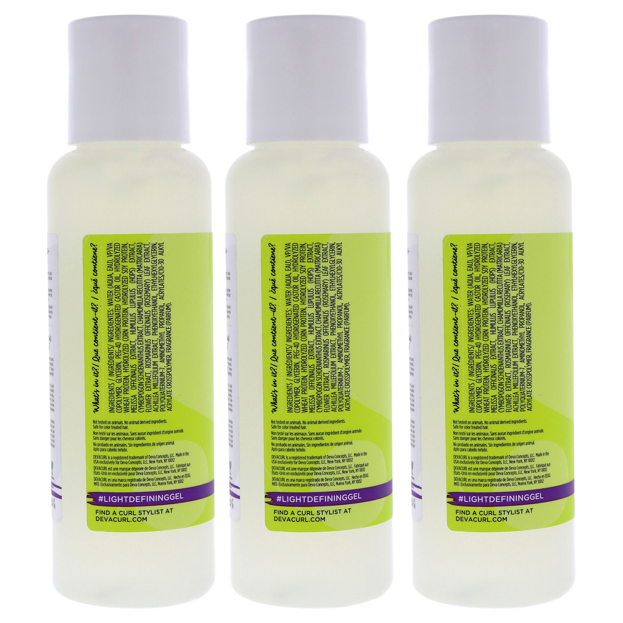 DevaCurl Light Defining Gel by DevaCurl for Unisex - 3 oz Gel - Pack of 3, Clear, alternate image number 1
