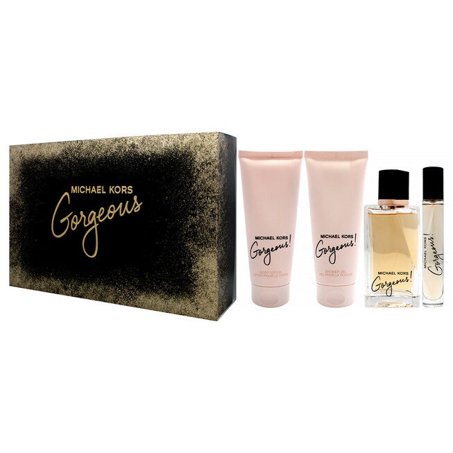 Gorgeous by Michael Kors for Women - 4 Pc Gift Set 3.4oz EDP Spray, 0.3oz EDP Spray, 3.4oz Body Lotion, 3.4oz Shower Gel, Clear, alternate image number 3
