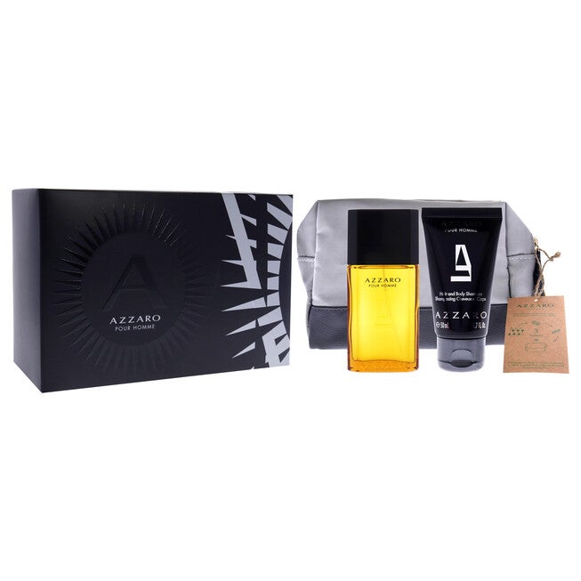 Azzaro by Azzaro for Men - 3 Pc Gift Set 1oz EDT Spray, 1.7oz Hair and Body Shampoo, Pouch, See Description, alternate image number 2