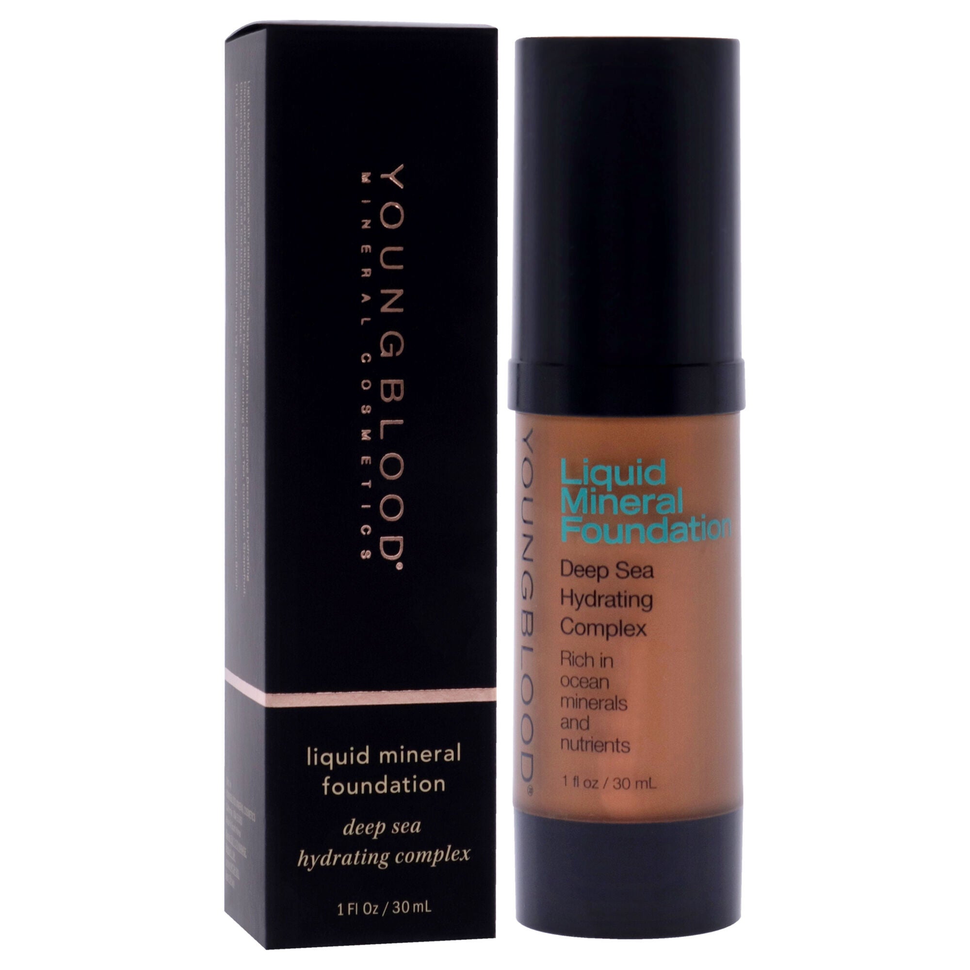 Liquid Mineral Foundation - Chestnut by Youngblood for Women - 1 oz Foundation, See Description, alternate image number 2