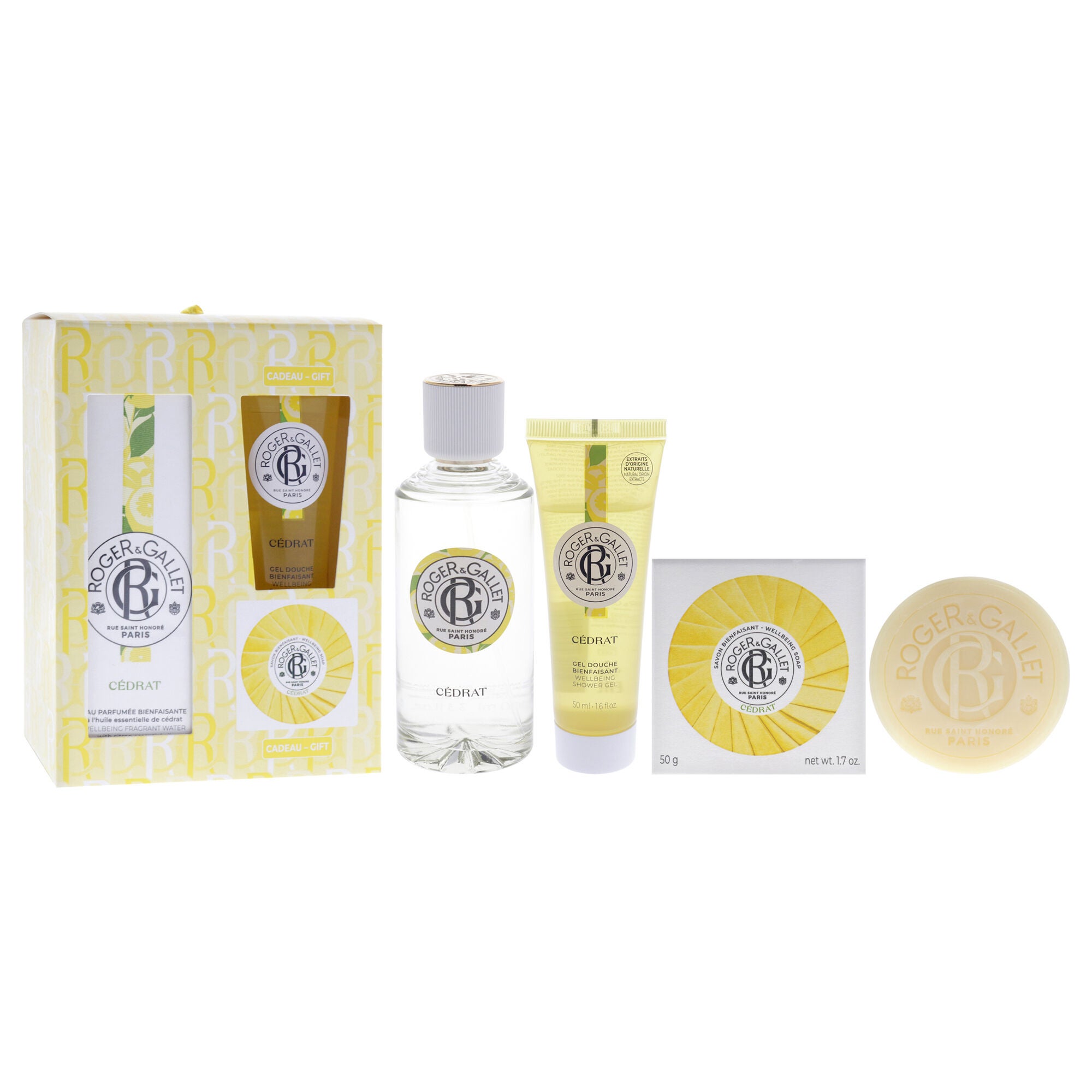 Cedrat by Roger & Gallet for Women - 3 Pc Gift Set 3.3oz Wellbeing Fragrant Water, 1.7oz Wellbeing Soap, 1.6oz Wellbeing Shower Gel, See Description, alternate image number 2