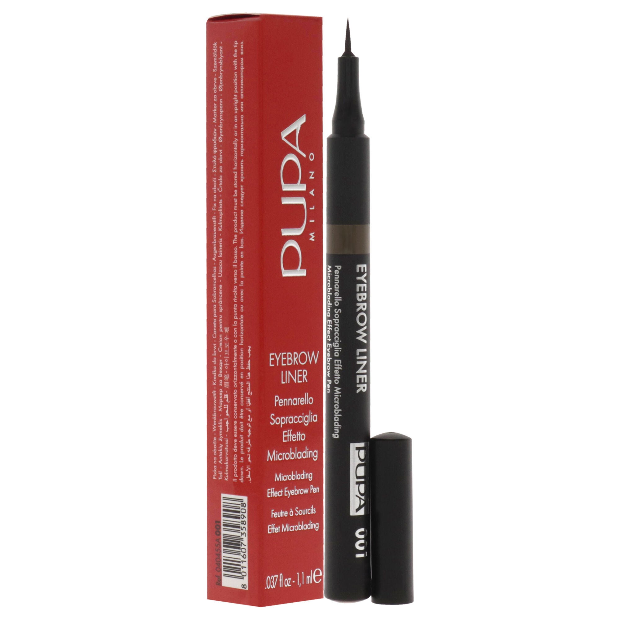 Eyebrow Liner Pen - 001 Ash Brown by Pupa Milano for Women - 0.037 oz Eyebrow, See Description, alternate image number 2