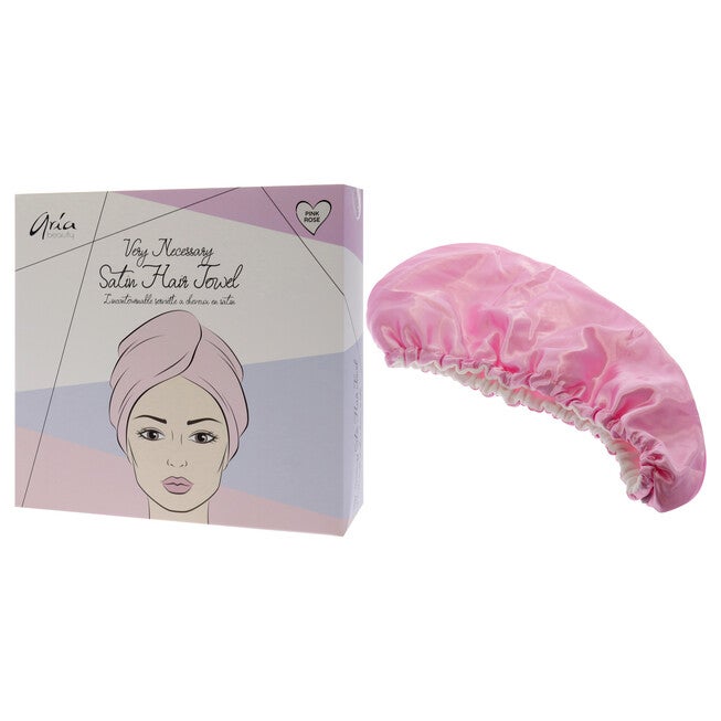 Very Necessary Satin Hair Towel - Pink by Aria Beauty for Women - 1 Pc Towel, , alternate image number 7