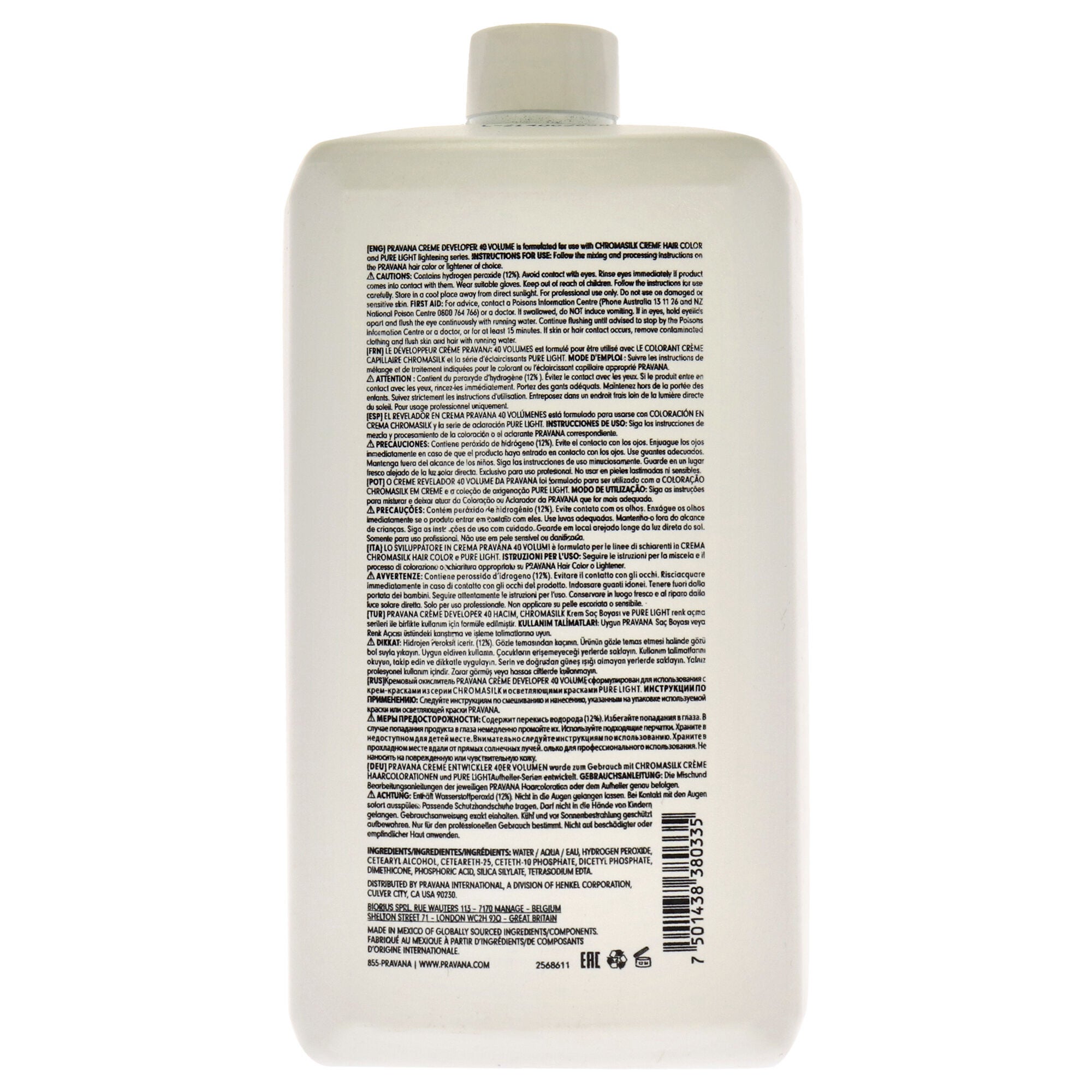 Creme Developer 40 Volume by Pravana for Unisex - 33.8 oz Lightener, See Description, alternate image number 2