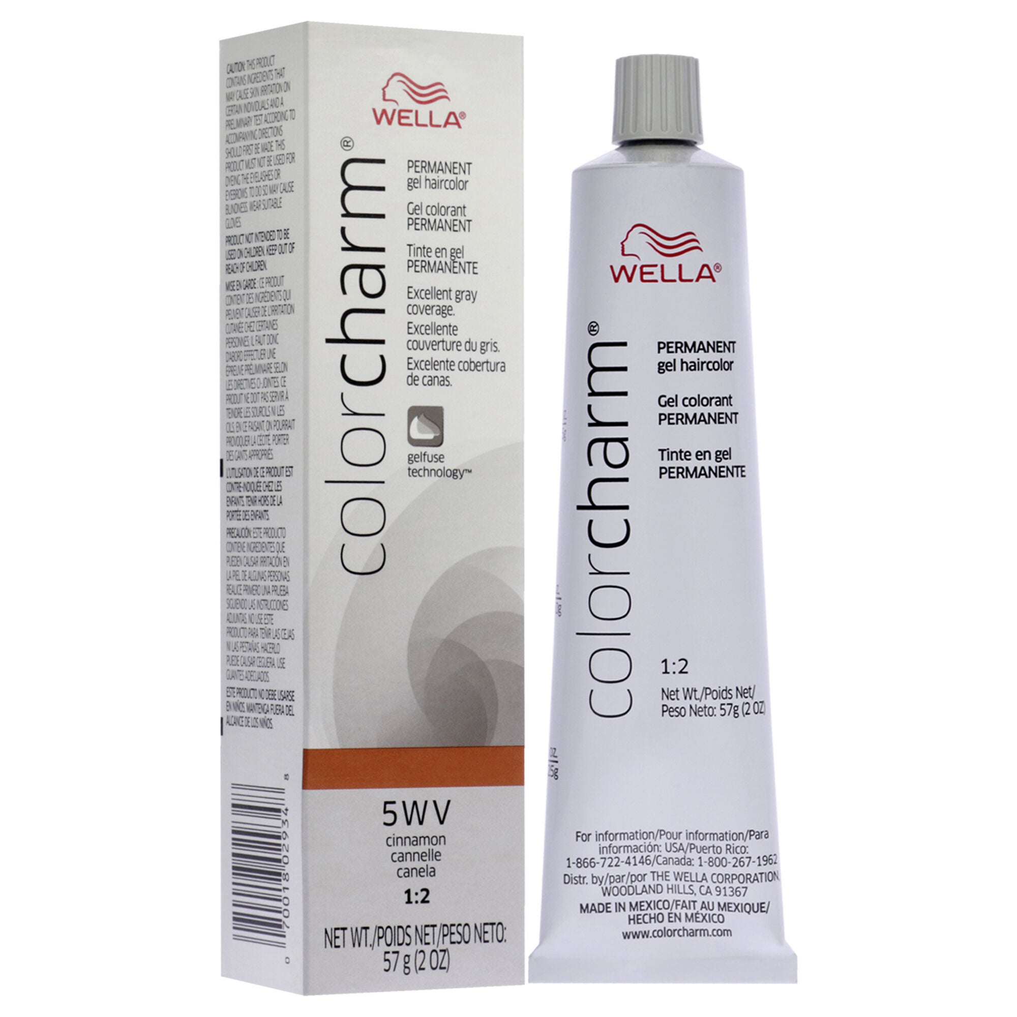 Color Charm Permanent Hair Color Gel - 5WV Cinnamon by Wella for Women - 2 oz Hair Color, See Description, alternate image number 1