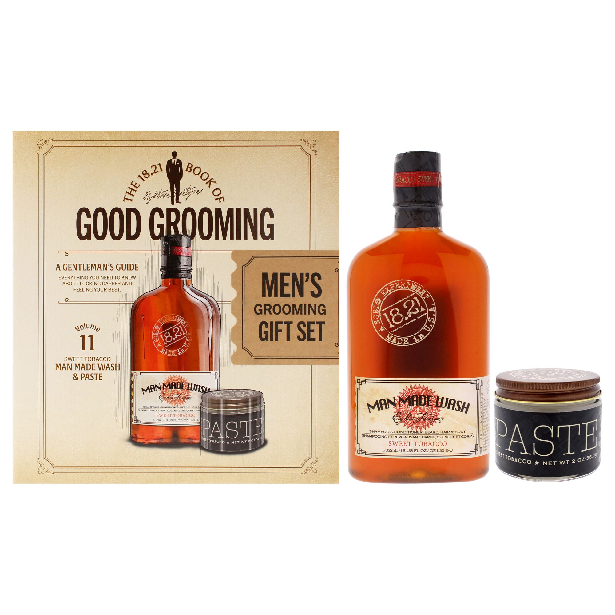 Book of Good Grooming Volume 11 Set - Sweet Tobacco by 18.21 Man Made for Men - 2 Pc, See Description, hi-res image number 0