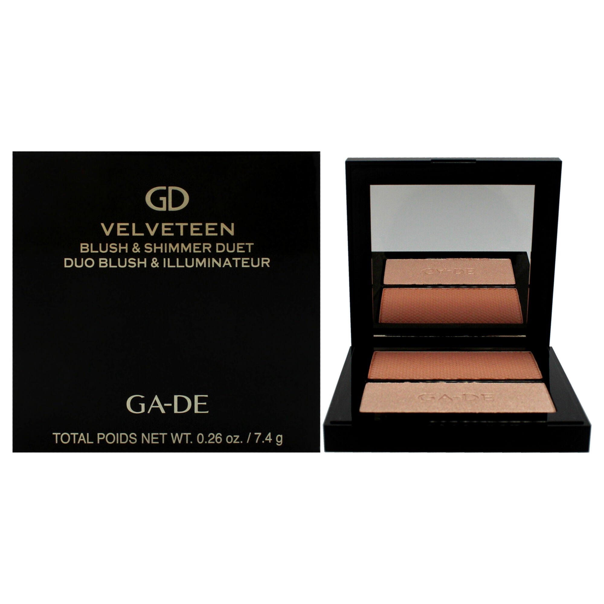 Velveteen Blush and Shimmer Duet - 32 Vintage and Glow by GA-DE for Women - 0.26 oz Blush, See Description, hi-res image number 0