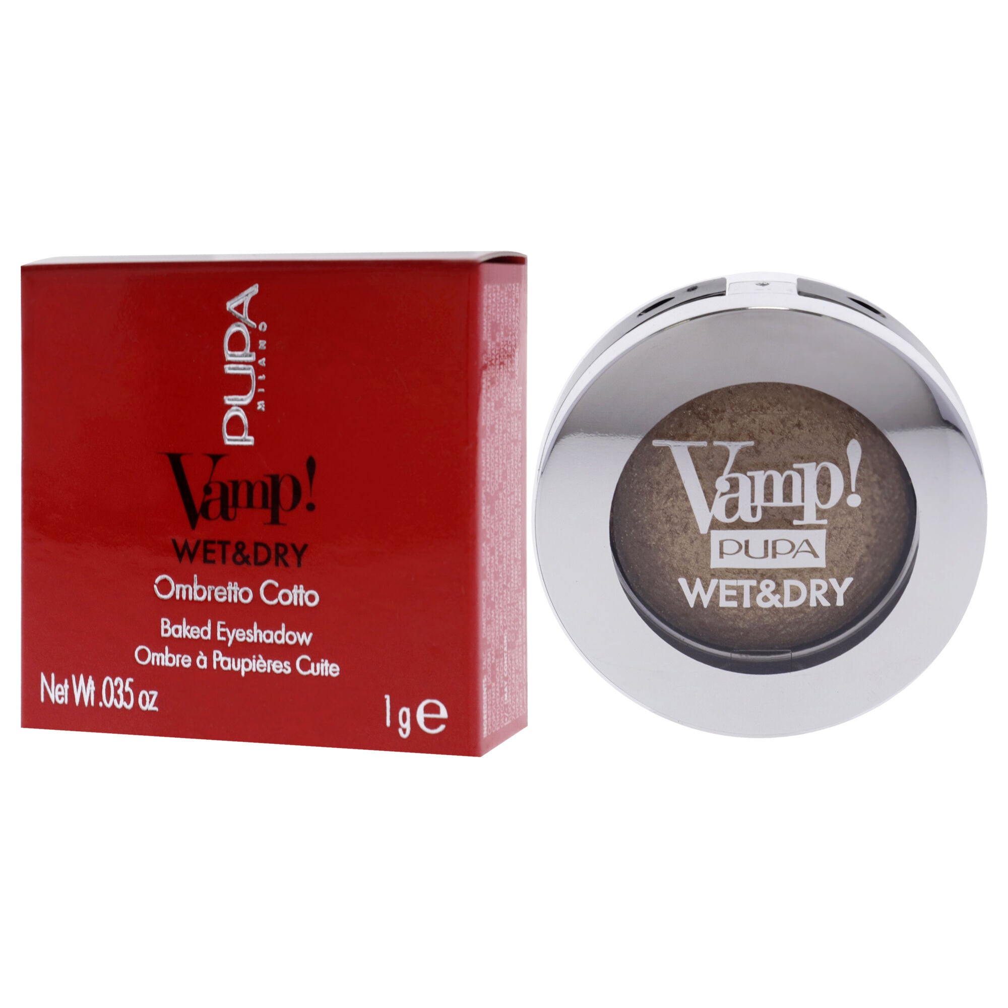 Vamp! Wet and Dry Baked Eyeshadow - 101 Precious Gold by Pupa Milano for Women - 0.035 oz Eye Shadow, See Description, alternate image number 2