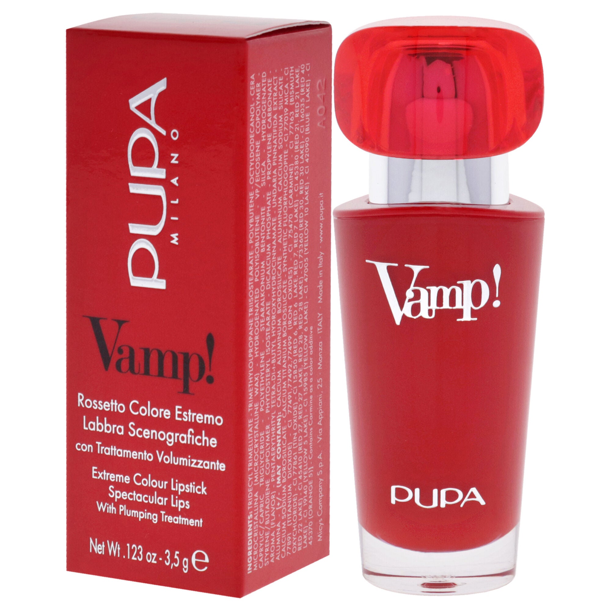 Vamp! Extreme Colour Lipstick with Plumping Treatment - 102 Rose Nude by Pupa Milano for Women - 0.123 oz Lipstick, , alternate image number 7