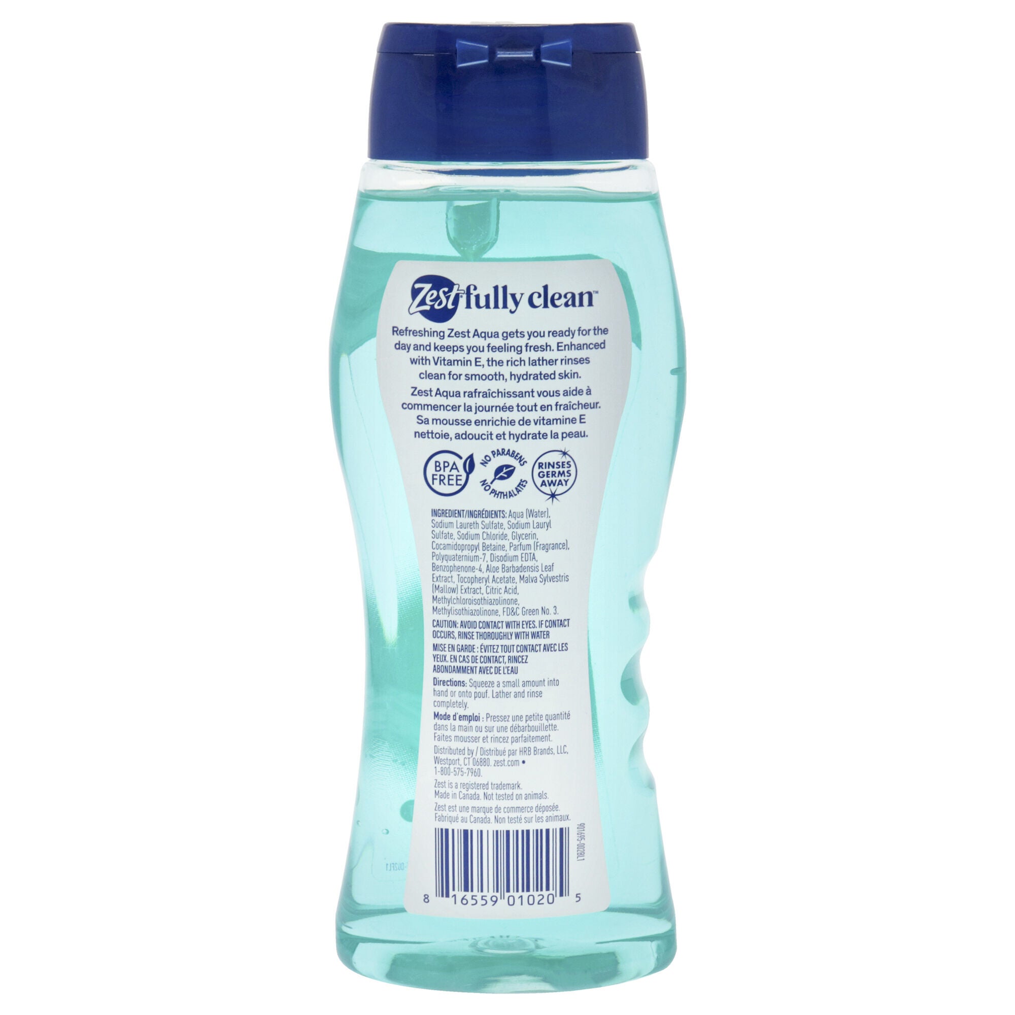 Hydrating Body Wash - Aqua by Zest for Women - 18 oz Body Wash, See Description, alternate image number 2