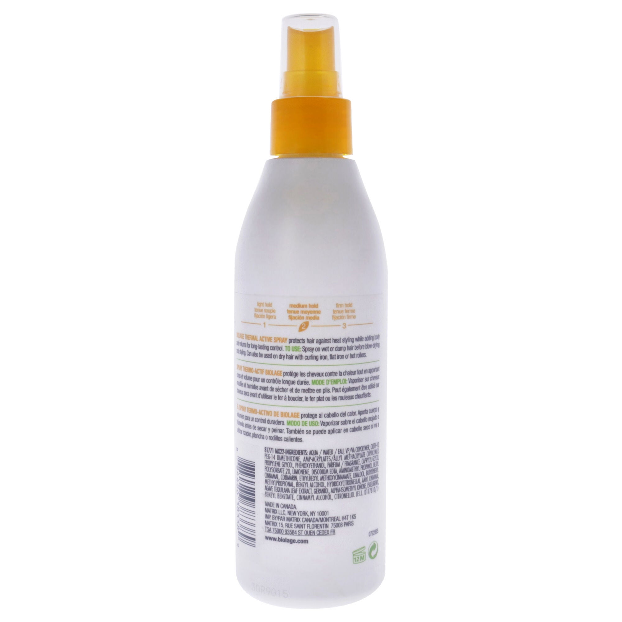 Biolage Styling Thermal Active Spray by Matrix for Unisex - 8.5 oz Hair Spray, See Description, alternate image number 2