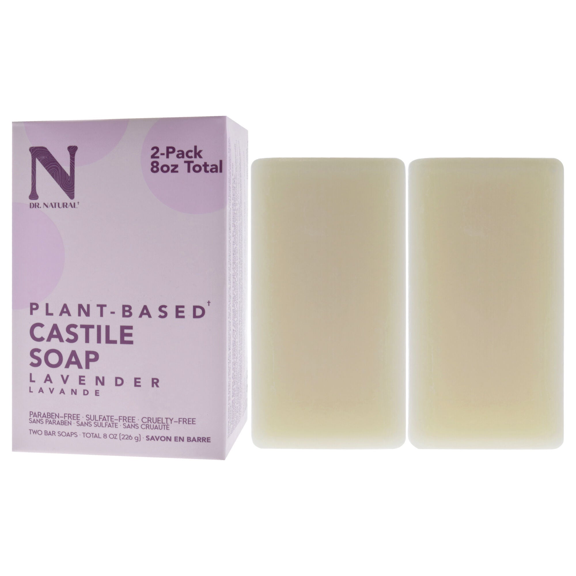 Castile Bar Soap - Lavender by Dr. Natural for Unisex - 2 x 8 oz Soap, See Description, alternate image number 3