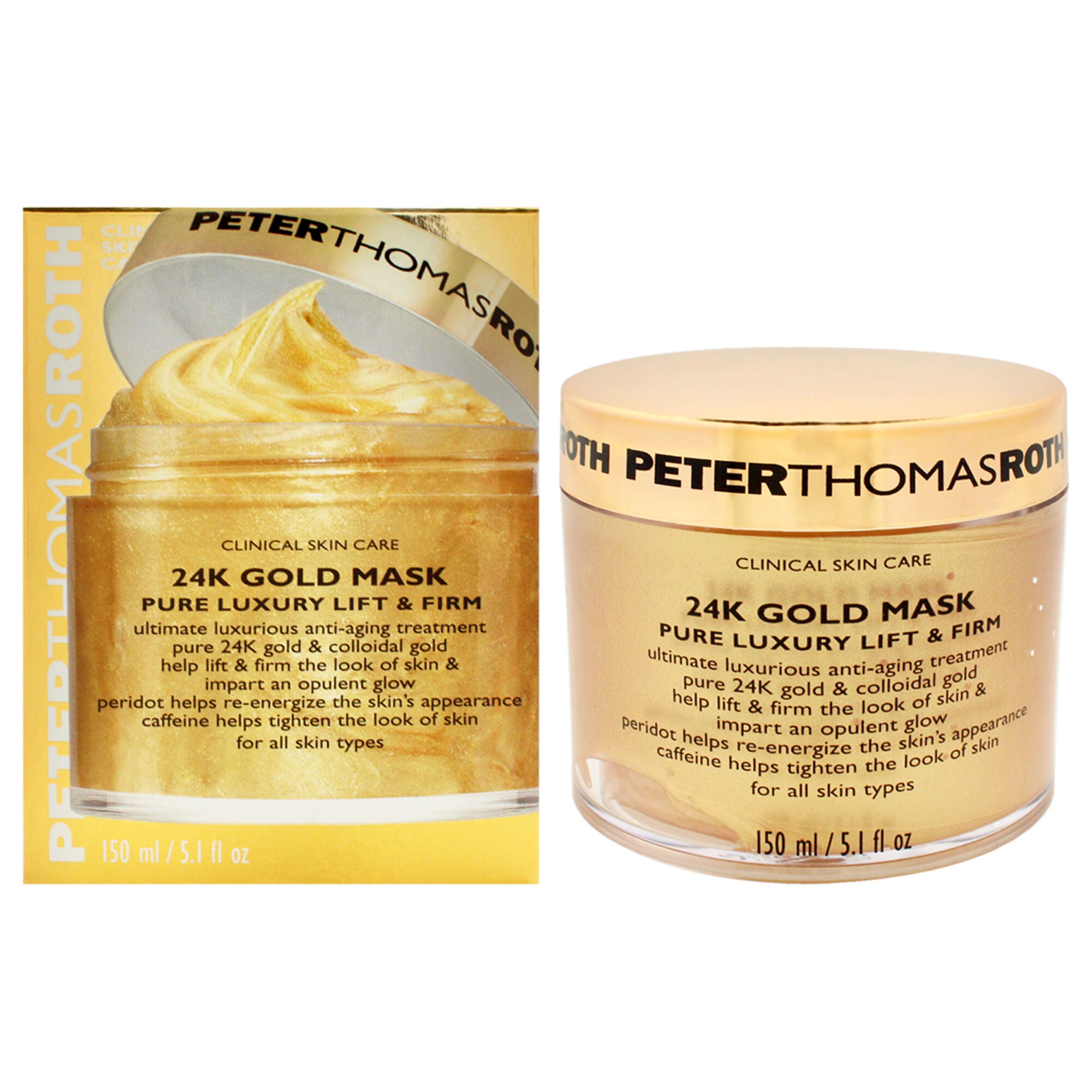 24K Gold Mask Pure Luxury Lift and Firm Mask by Peter Thomas Roth for Unisex - 5.1 oz Mask, See Description, hi-res image number 0