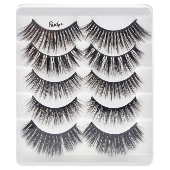 Essential Faux Mink 3D Lashes - Surprise Me by Rude Cosmetics for Women - 5 Pair Eyelashes, See Description, alternate image number 2