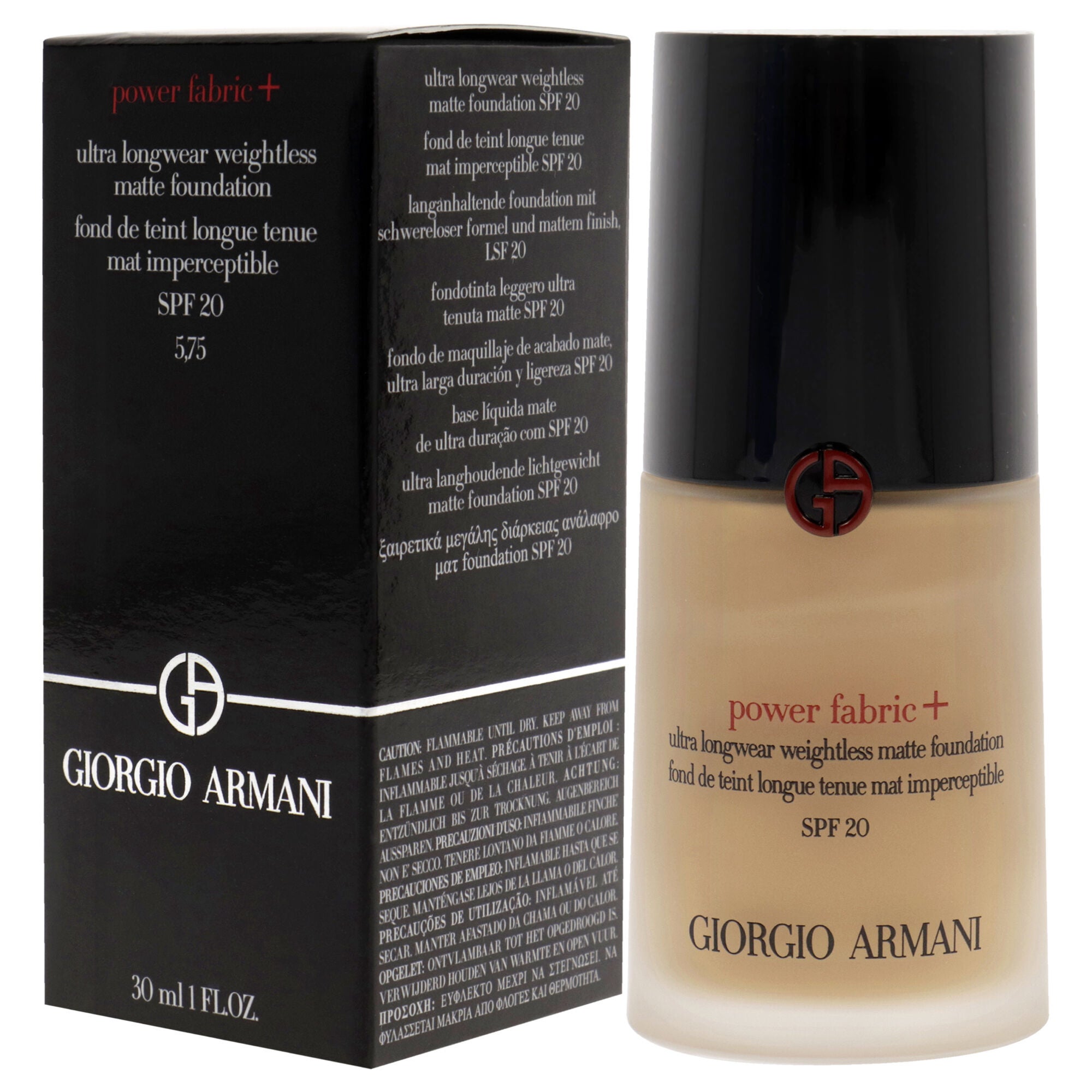 Power Fabric Plus Longwear Weightless Matte Foundation SPF 25 - 5.75 by Giorgio Armani for Women - 1 oz Foundation, See Description, alternate image number 3