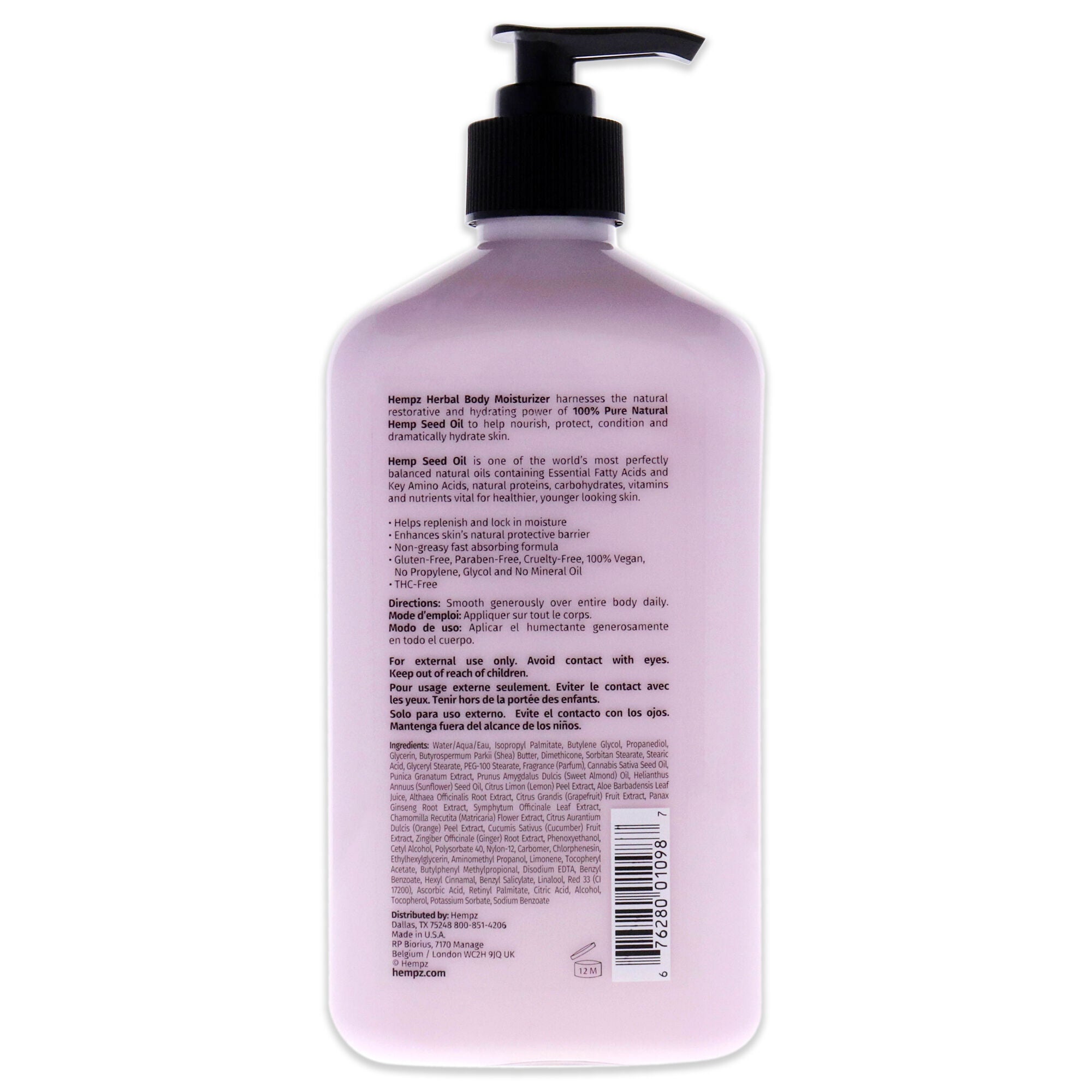 Pomegranate Herbal Body Moisturizer by Hempz for Unisex - 17 oz Lotion, See Description, alternate image number 1