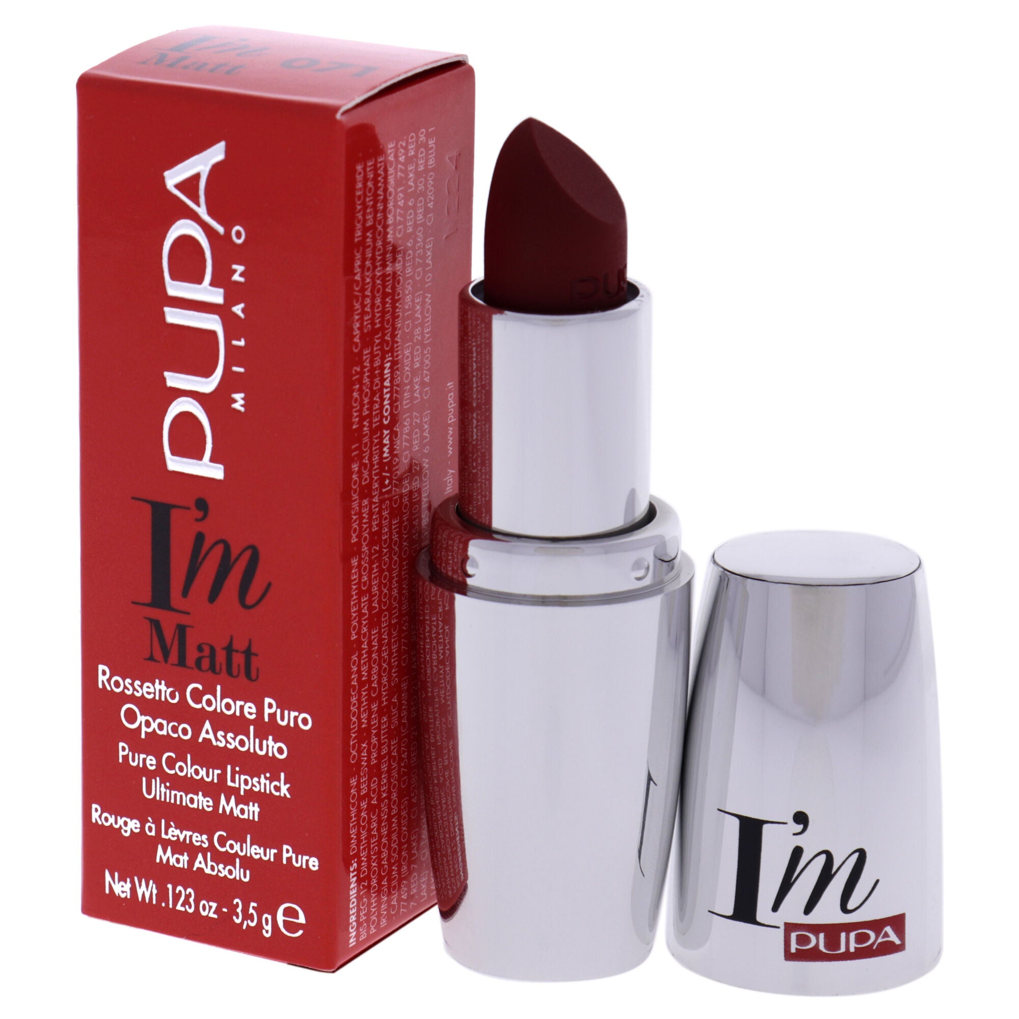 I Am Matt Pure Colour Lipstick - 071 True Red by Pupa Milano for Women - 0.123 oz Lipstick, See Description, alternate image number 2