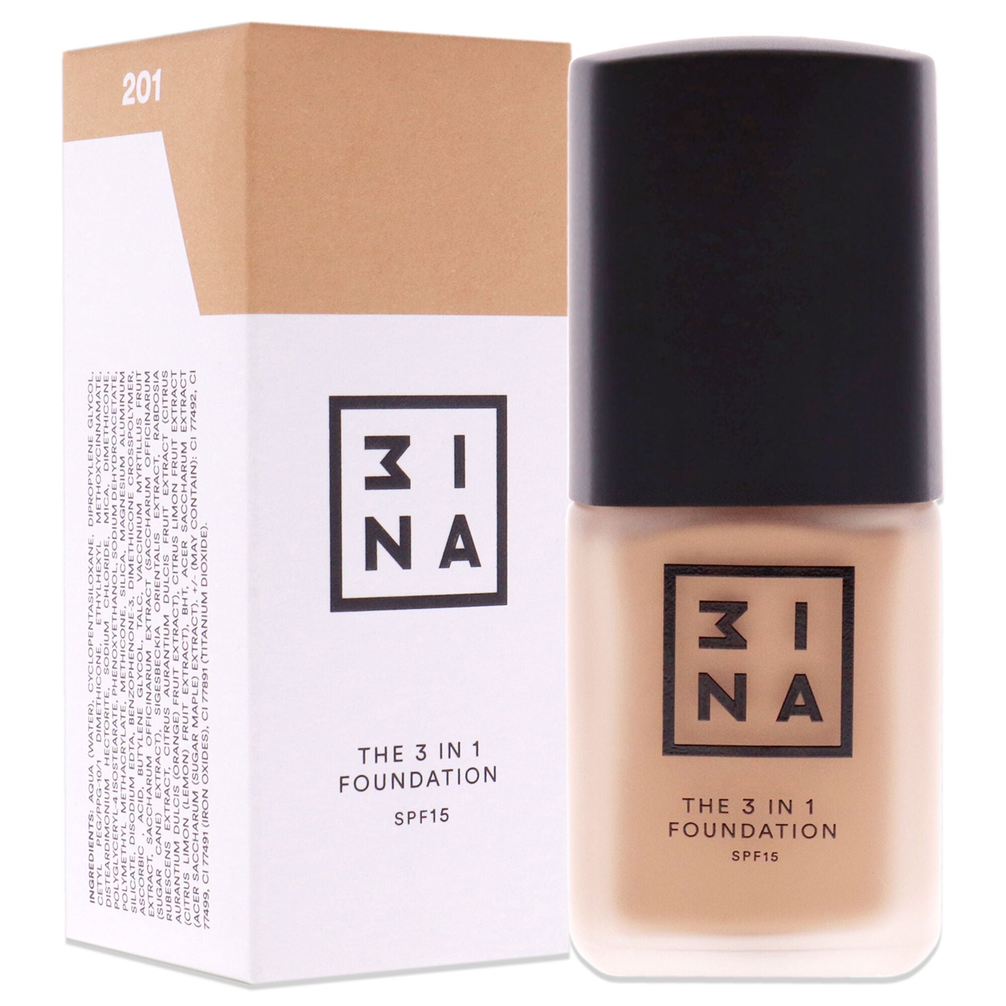 The 3-In-1 Foundation SPF 15 - 201 by 3INA for Women - 1.01 oz Foundation, , alternate image number 6