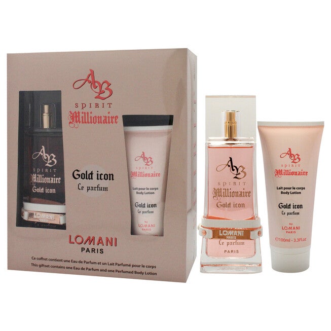 AB Spirit Millionaire Le Parfum Gold Icon by Lomani for Women - 2 Pc Gift Set 3.3oz EDP Spray, 3.3oz Body Lotion, , alternate image number 7
