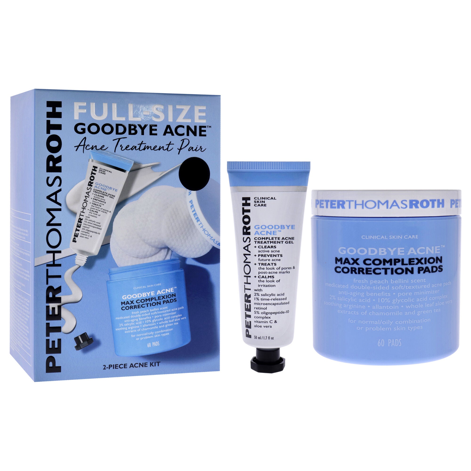 Goodbye Acne Treatment Pair by Peter Thomas Roth for Women - 2 Pc 1.7oz Complete Acne Treatment Gel, 60 Max Complexion Correction Pads, , alternate image number 7