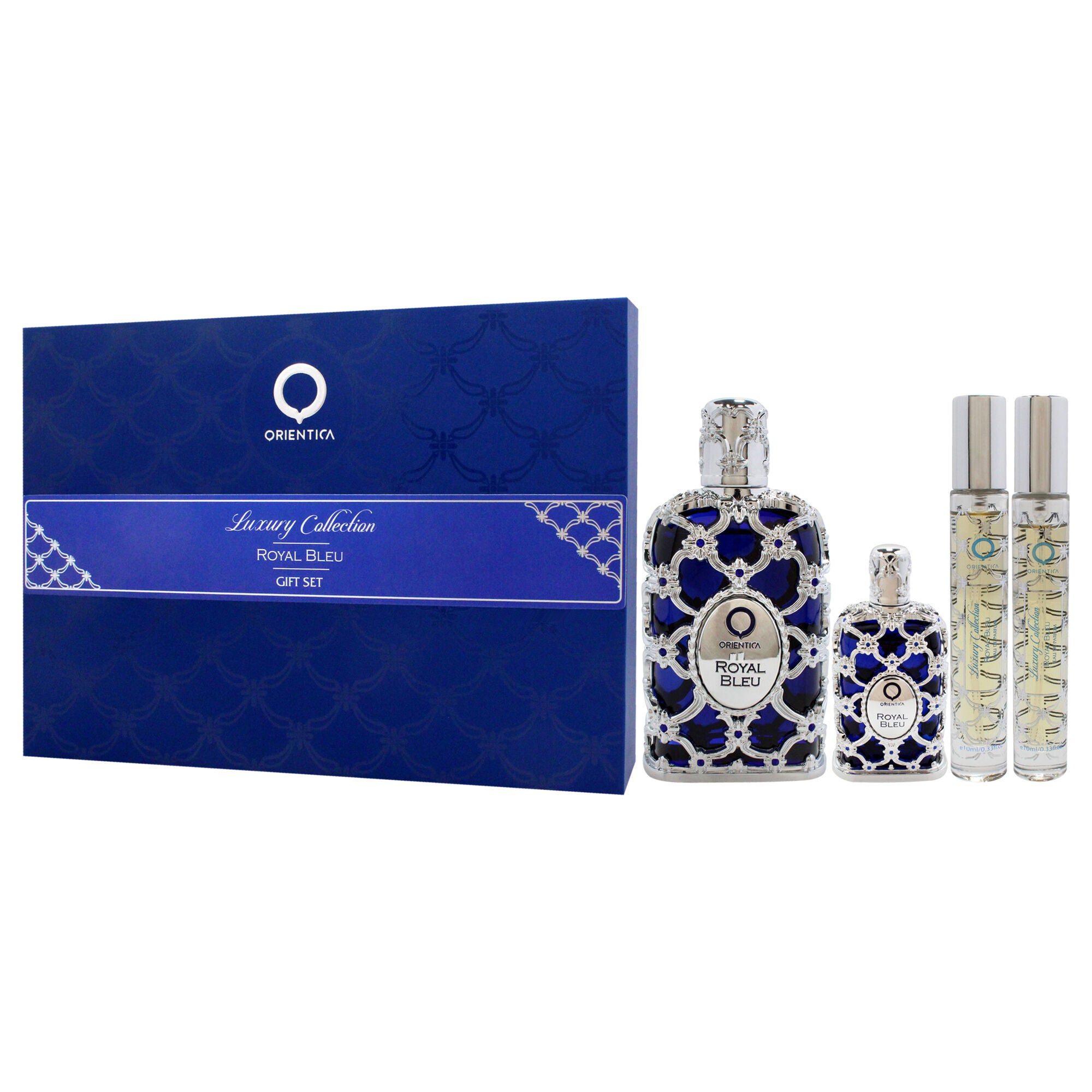 Royal Bleu by Orientica for Unisex - 4 Pc Gift Set 2.7oz EDP Spray, 2 x 10ml EDP Spray, 7.5ml EDP Splash, See Description, alternate image number 2