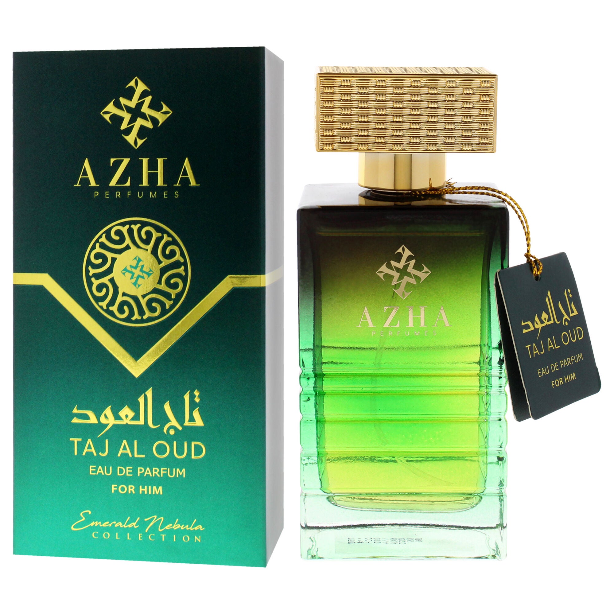Emerald Nebula Collection - Taj Al Oud by Azha for Men - 3.3 oz EDP Spray, Clear, alternate image number 3