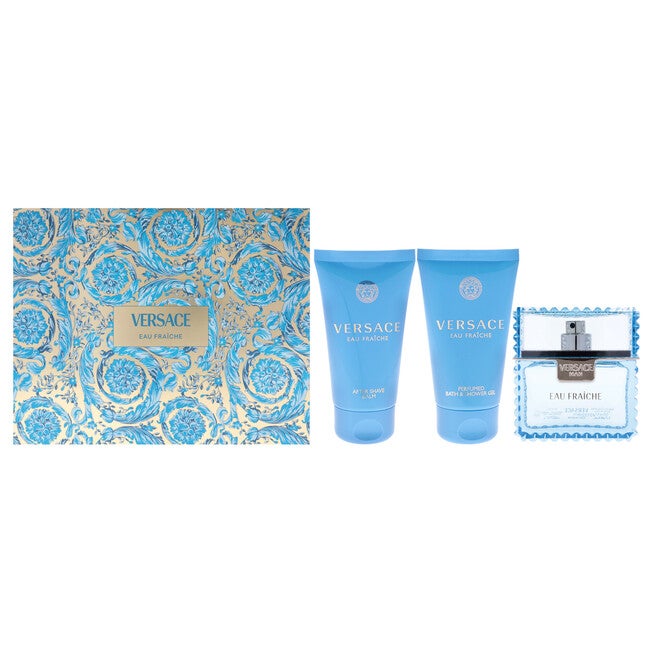 Versace Eau Fraiche by Versace for Men - 3 Pc Gift Set 1.7oz EDT Spray, 1.7oz Bath and Shower Gel, 1.7oz After Shave Balm, NA, hi-res image number null