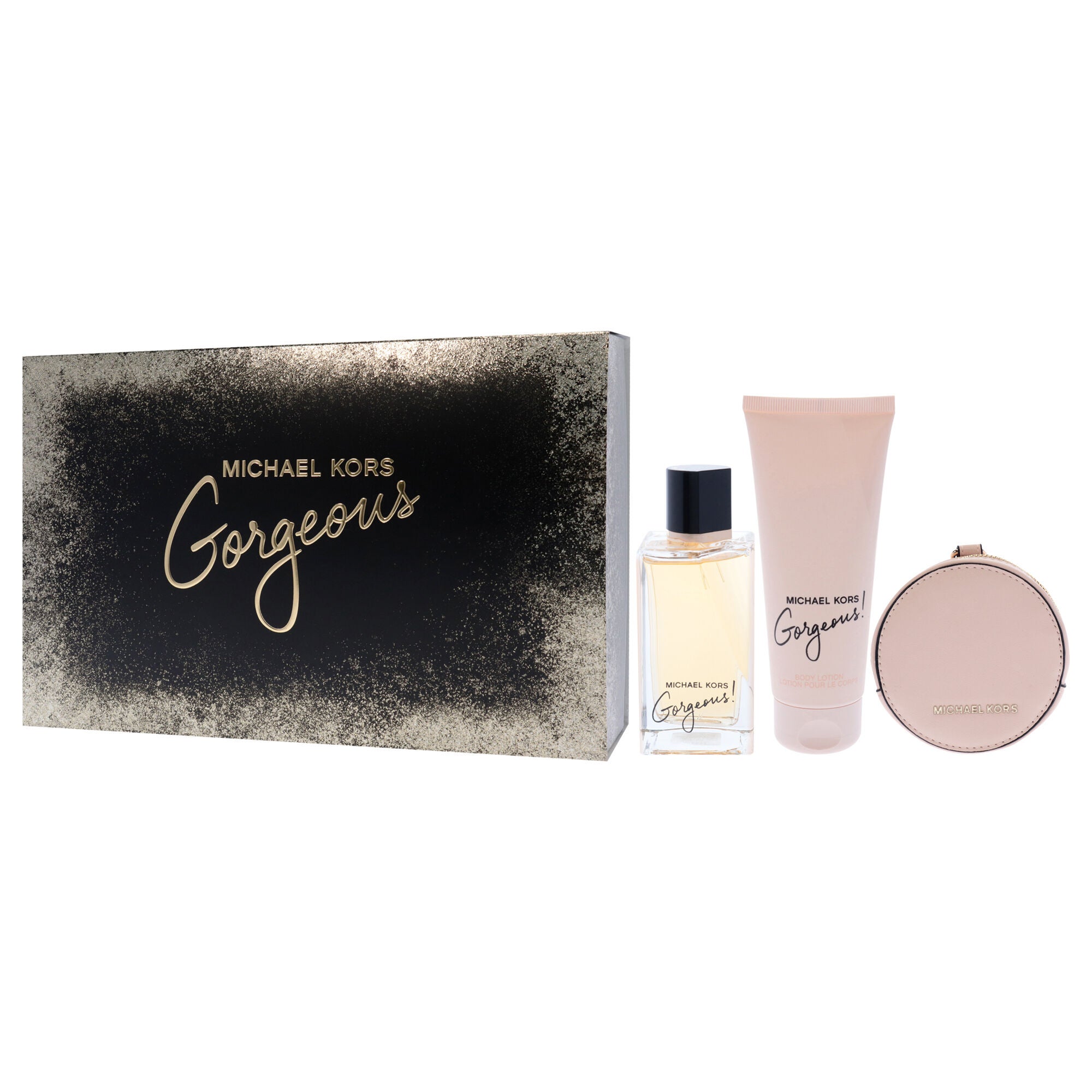 Gorgeous by Michael Kors for Women - 3 Pc Gift Set 3.4oz EDP Spray, 3.4oz Body Lotion, Round Purse, See Description, alternate image number 2