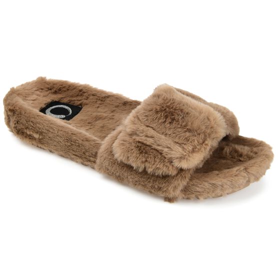 Women's Faux Fur Shadow Slipper, Brown, hi-res image number null
