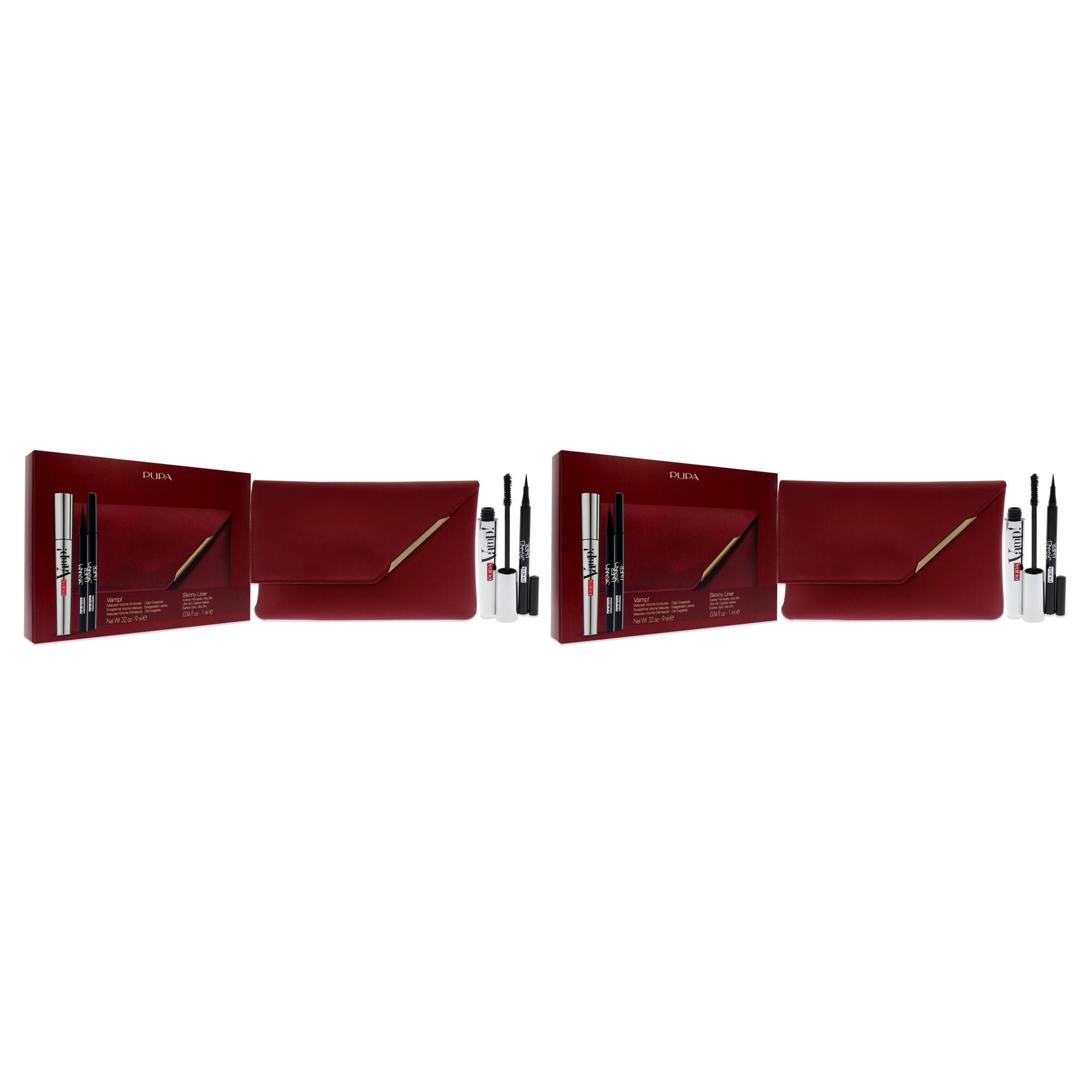 Vamp! and Skinny Liner Set by Pupa Milano for Women - 3 Pc 0.32oz Vamp! Mascara - 100 Black, 0.034oz Skinny Liner, Handy Bag - Pack of 2, See Description, alternate image number 1