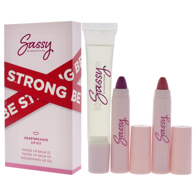 Breakup Collection Lip Kit - Heartbreaker by Sassy by Savannah Chrisley for Women - 3 Pc Nourishing Lip Oil, 2Pc Tinted Lip Balms, NA, alternate image number null