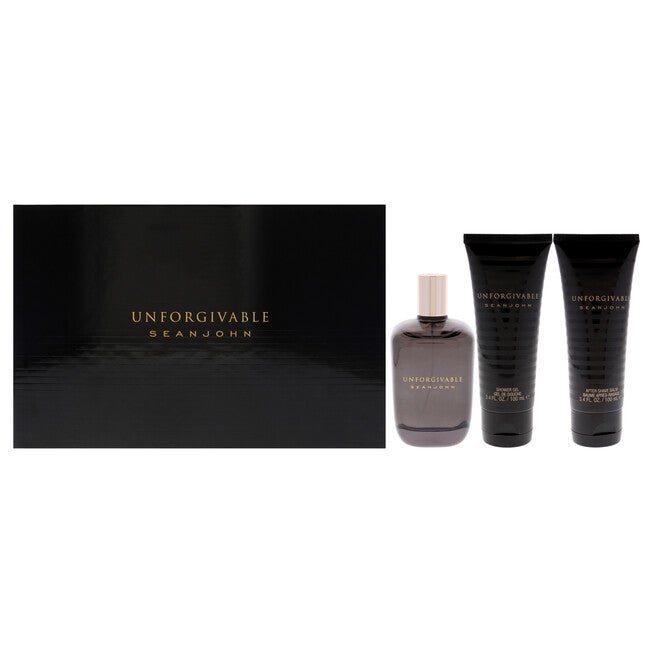 Unforgivable by Sean John for Men - 3 Pc Gift Set 4.2oz EDT Spray, 3.4oz Shower Gel, 3.4oz After Shave Balm, NA, hi-res image number null