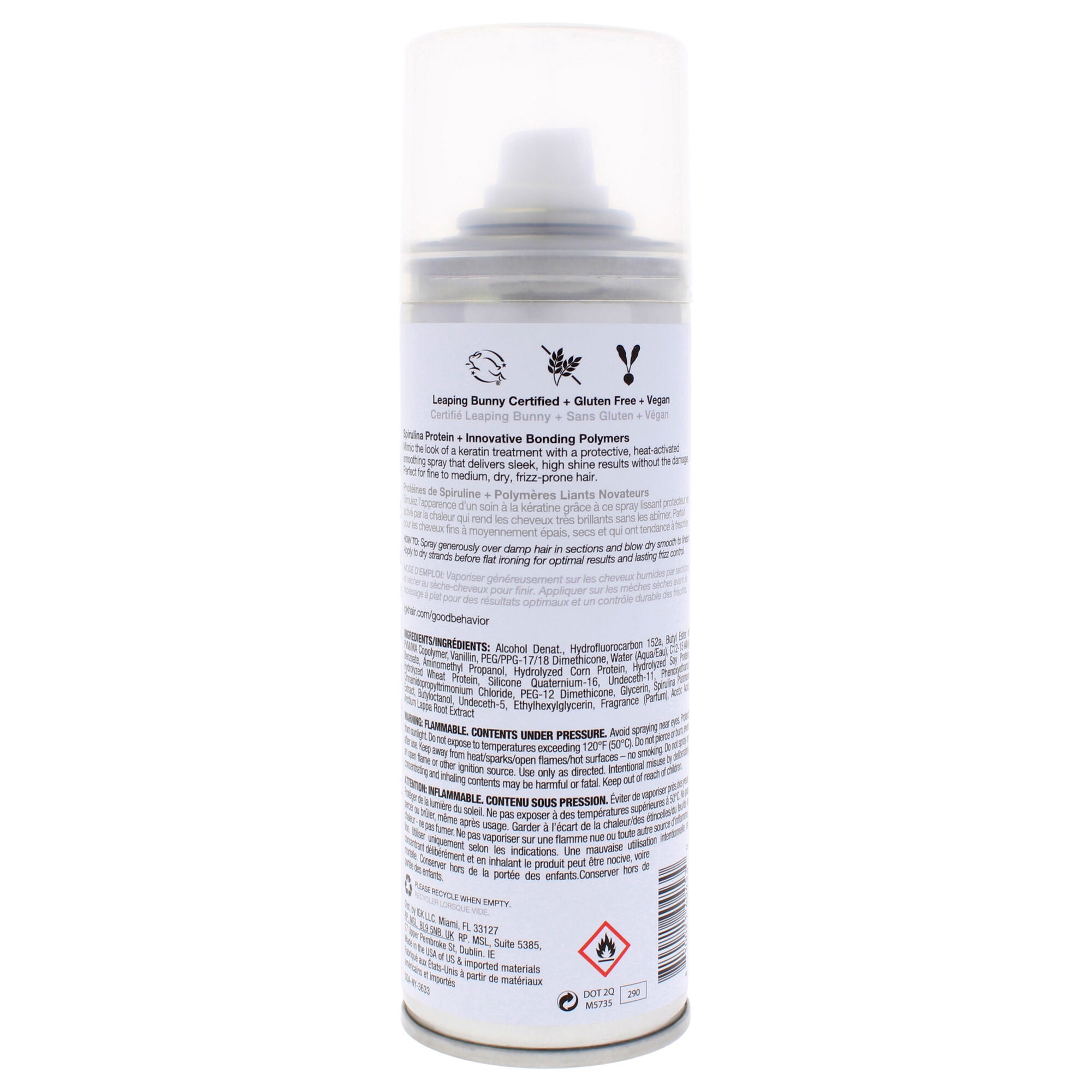Good Behavior Spirulina Protein Smoothing Spray by IGK for Women - 5.6 oz Hair Spray, Clear, alternate image number 1