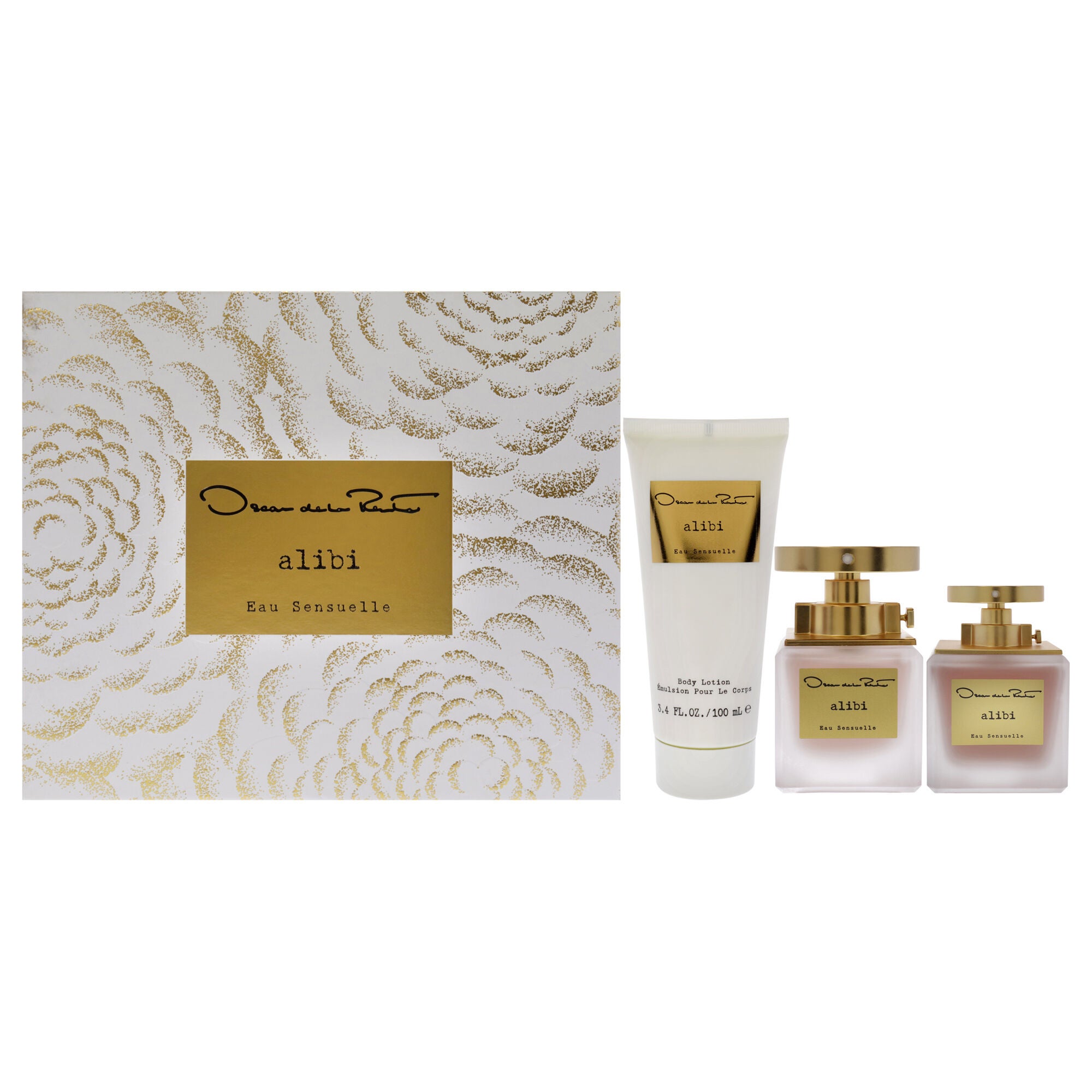 Alibi Eau Sensuelle by Oscar De La Renta for Women - 3 Pc Gift Set 3.3oz EDP Spray, 1oz EDP Spray 3.4oz Body Lotion, See Description, hi-res image number 0