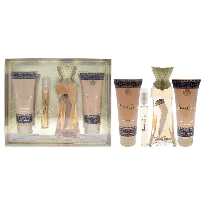 French Cancan by New Brand for Women - 4 Pc Gift Set 3.3oz EDP Spray, 0.5oz EDP Spray, 4.3oz Shower Gel, 4.3oz Body Lotion, See Description, hi-res image number 0