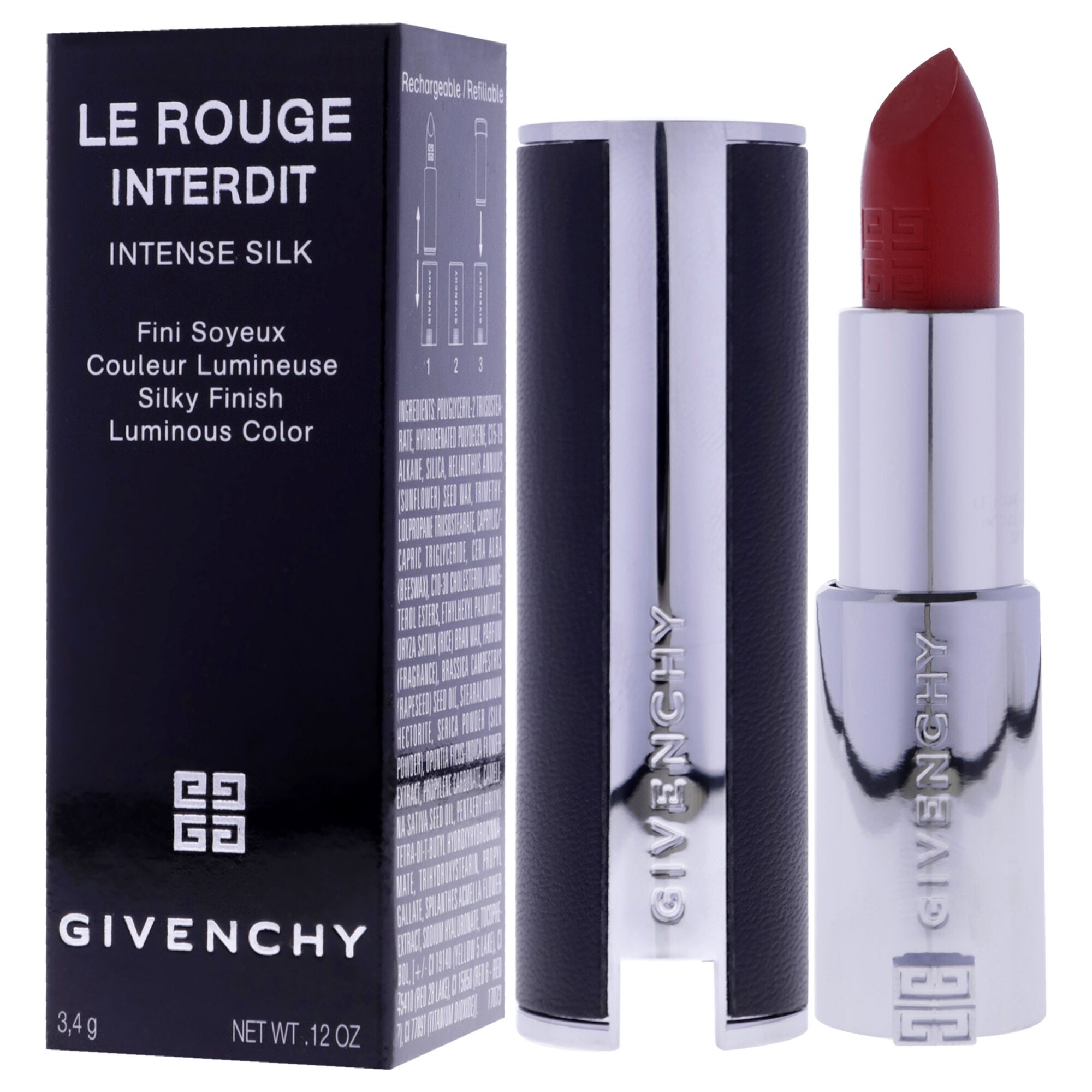 Le Rouge Interdit Intense Silk Lipstick - 306 Carmin Escarpin by Givenchy for Women - 0.12 oz Lipstick, , alternate image number 7
