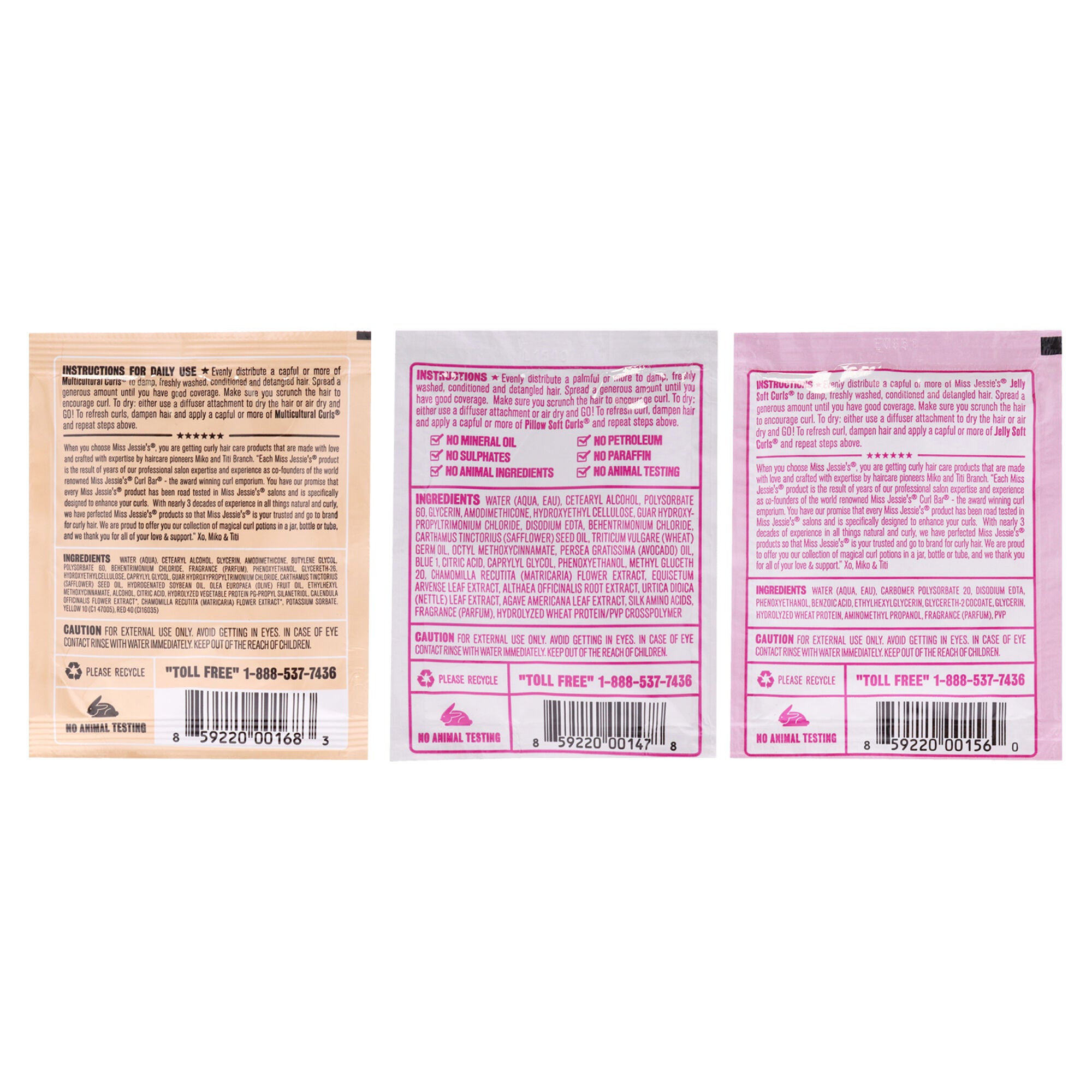 Pillow Soft Curls With Jelly Soft Curl and Multi Cultural Curls Kit by Miss Jessies for Unisex - 3 Pc Kit 1oz Lotion, 1oz Gel, 1oz Cream, See Description, alternate image number 1